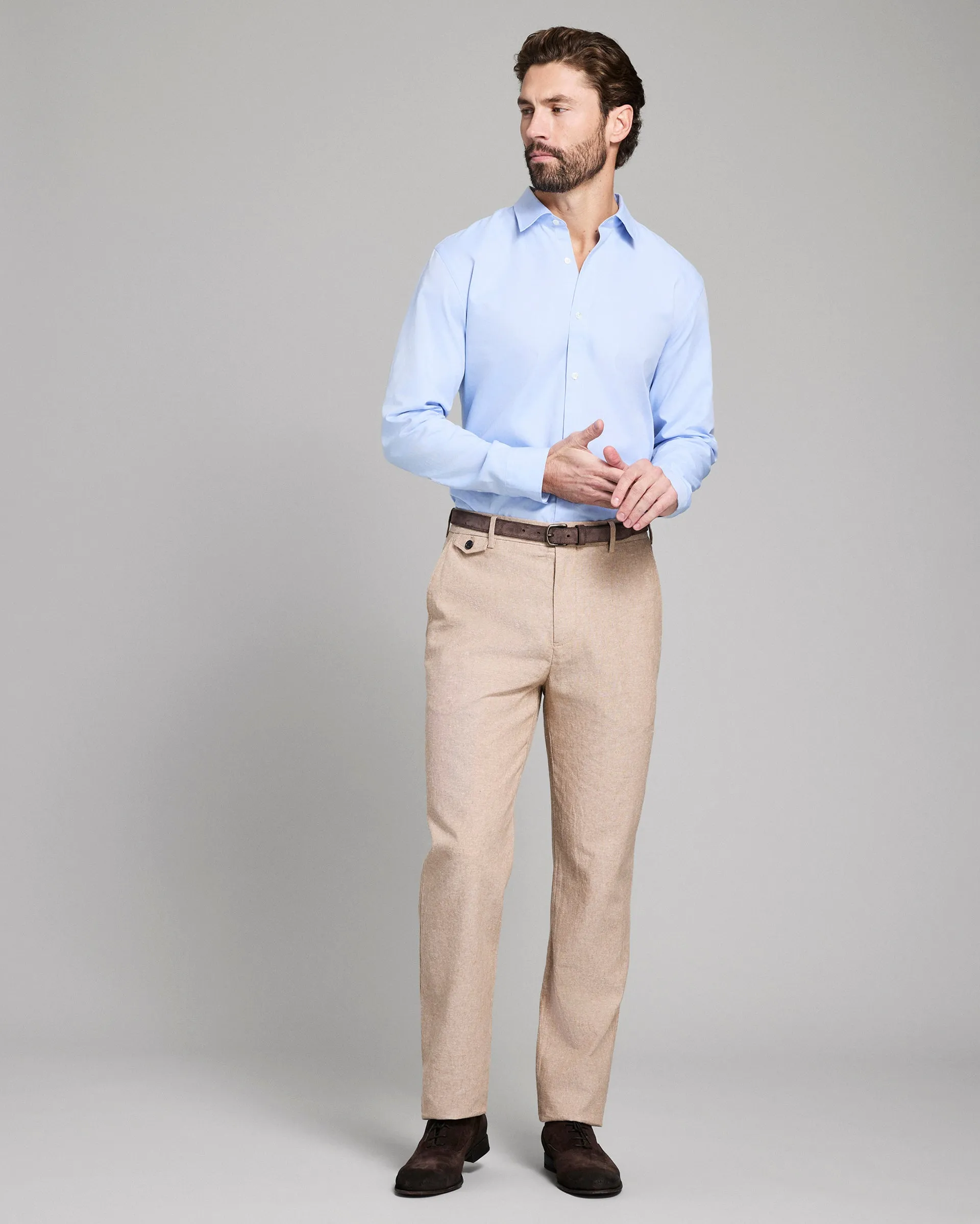 Chambray Flat Front Pant sold by Billy Reid product image thumbnail 2