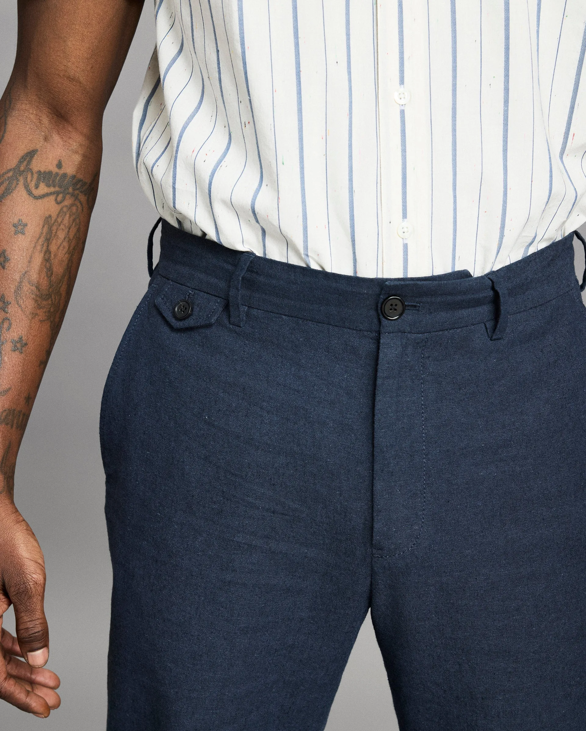 Chambray Flat Front Pant sold by Billy Reid product image thumbnail 4