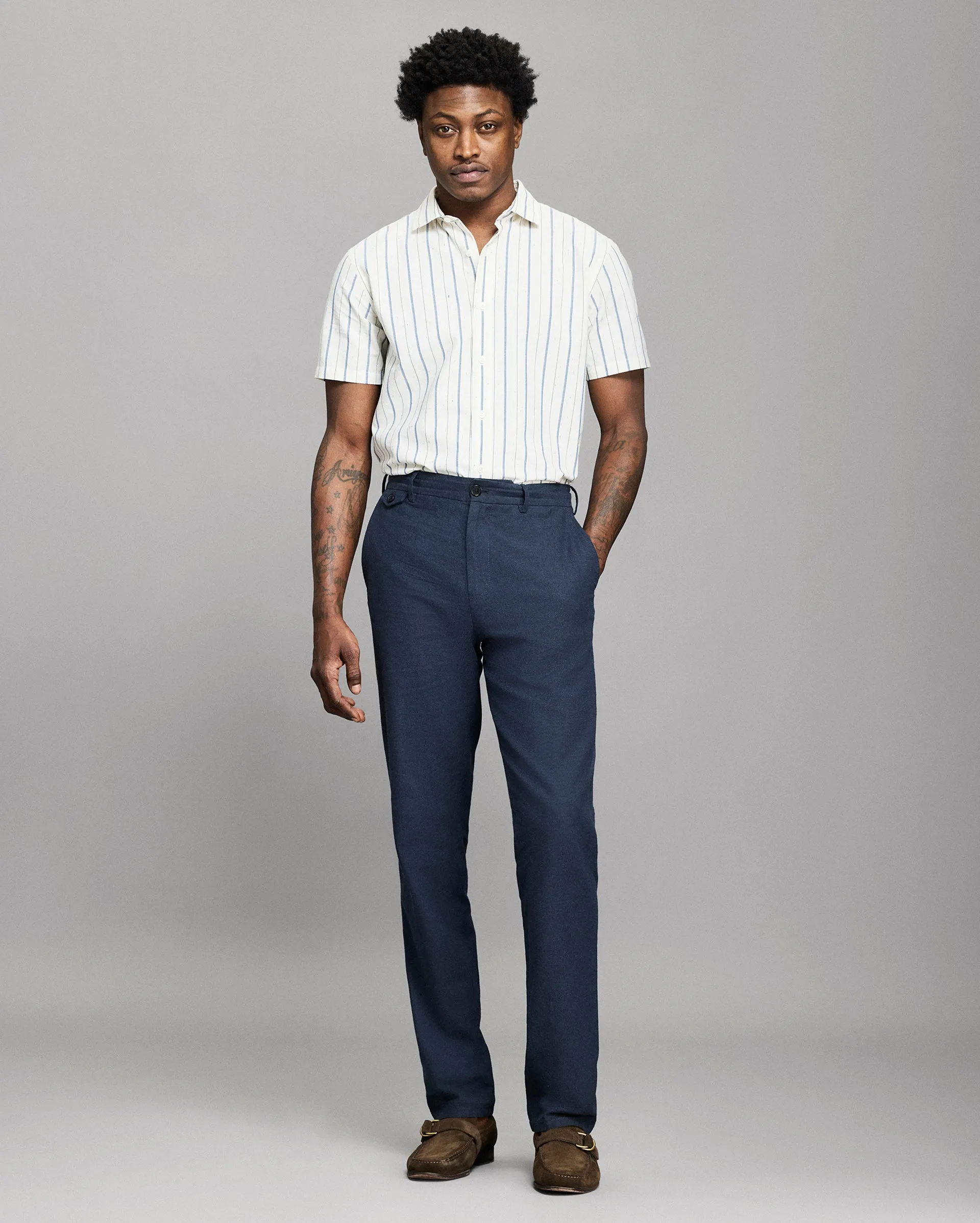 Chambray Flat Front Pant sold by Billy Reid product image thumbnail 2