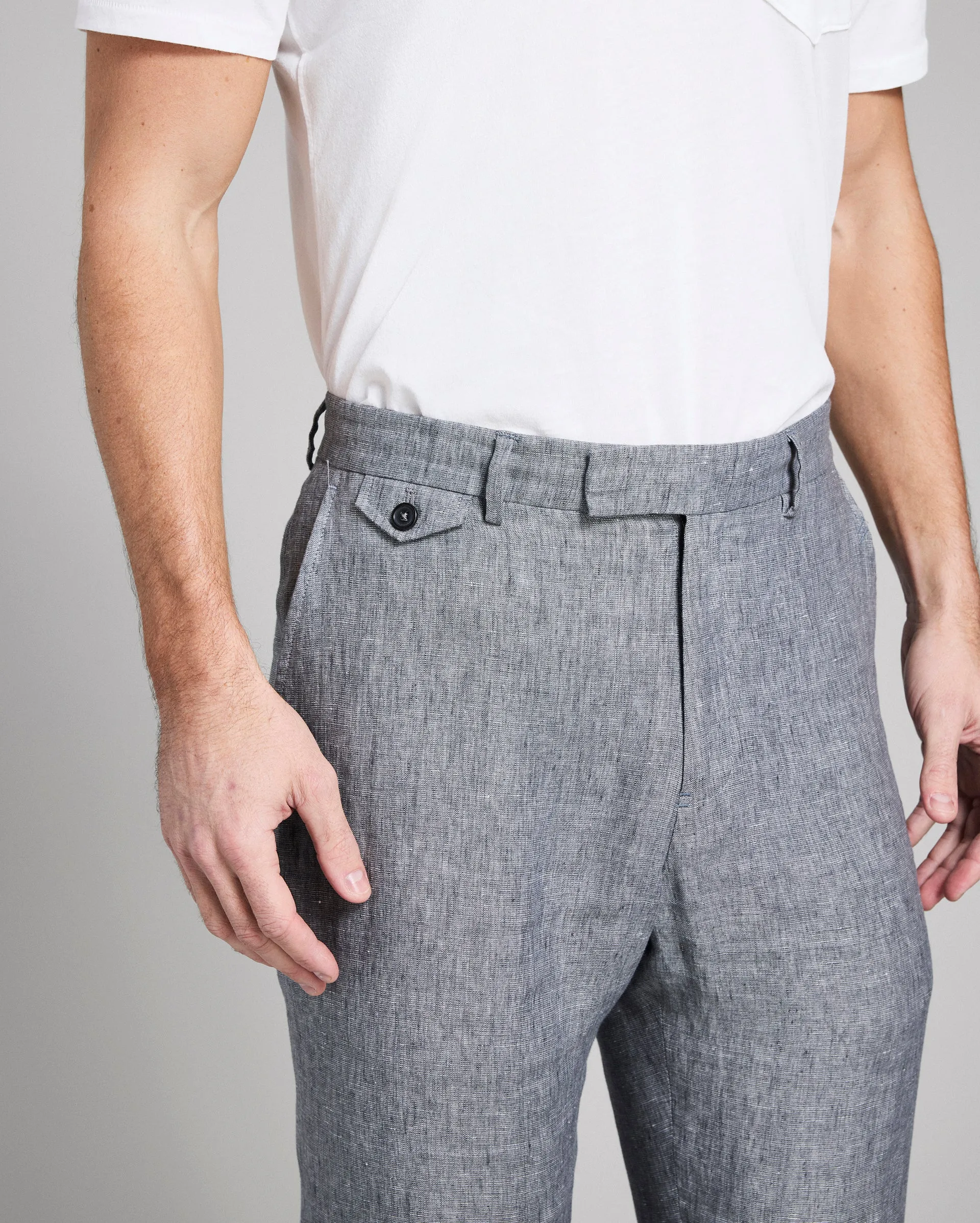 Linen Flat Front Trouser sold by Billy Reid product image thumbnail 4