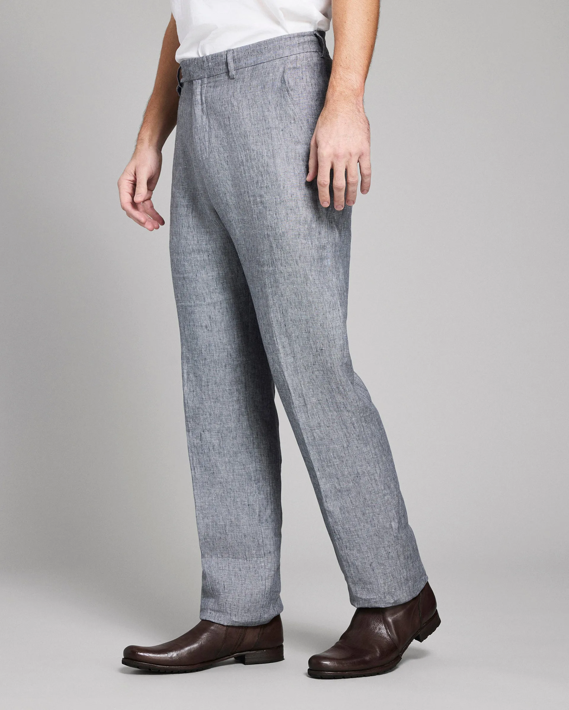 Linen Flat Front Trouser sold by Billy Reid product image thumbnail 2