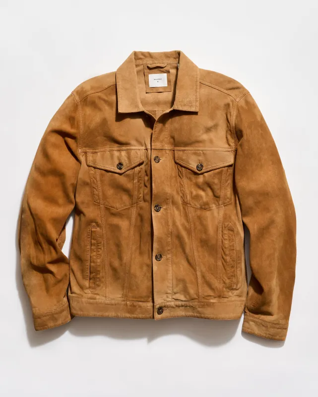 Waxed Suede Tupelo Trucker Jacket made by Billy Reid