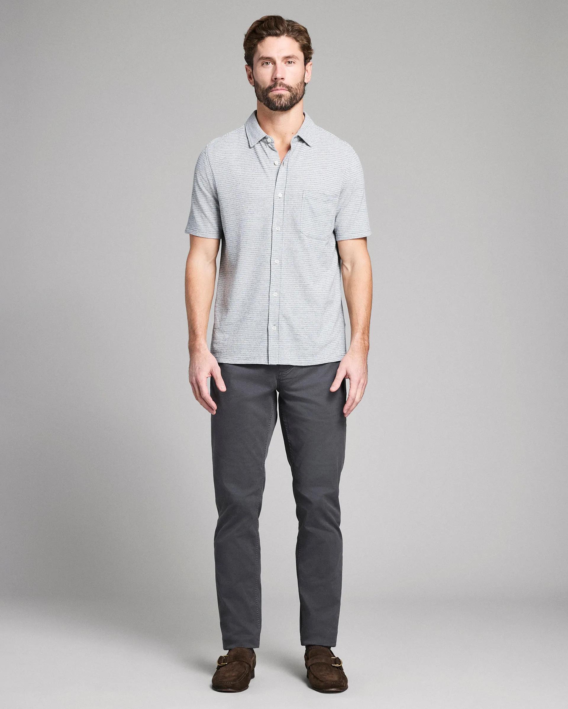 Short Sleeve Textured Treme Knit Shirt sold by Billy Reid product image thumbnail 2