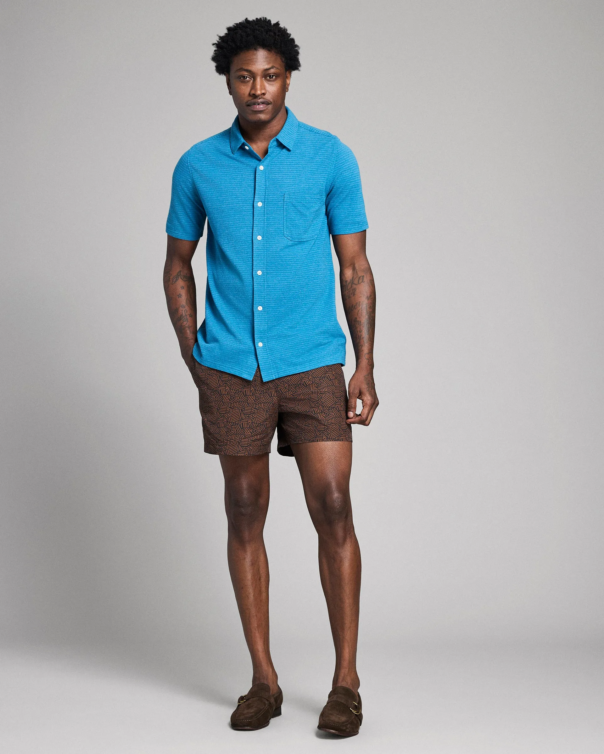 Short Sleeve Textured Treme Knit Shirt sold by Billy Reid product image thumbnail 2