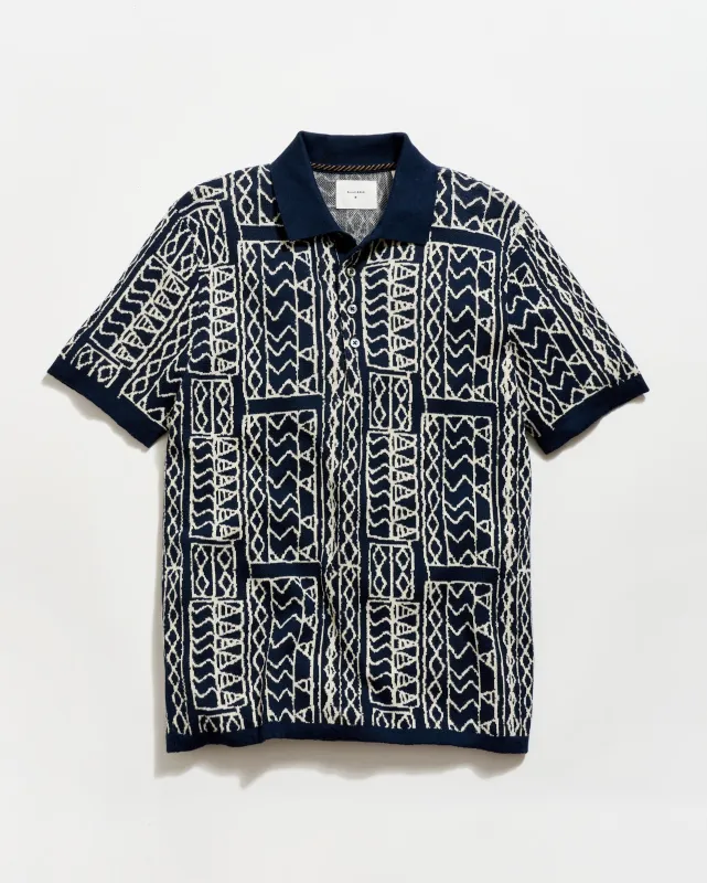 Geo Stitch Sweater Polo made by Billy Reid