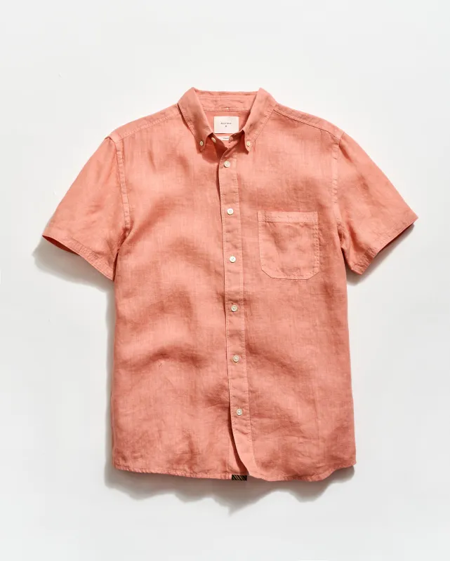 Short Sleeve Linen Tuscumbia Shirt Button Down made by Billy Reid