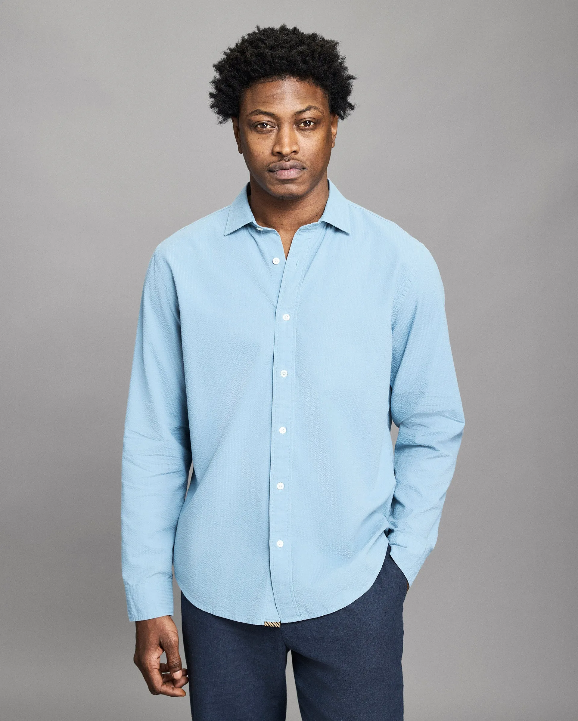 Seersucker Cedar Shirt sold by Billy Reid product image thumbnail 2