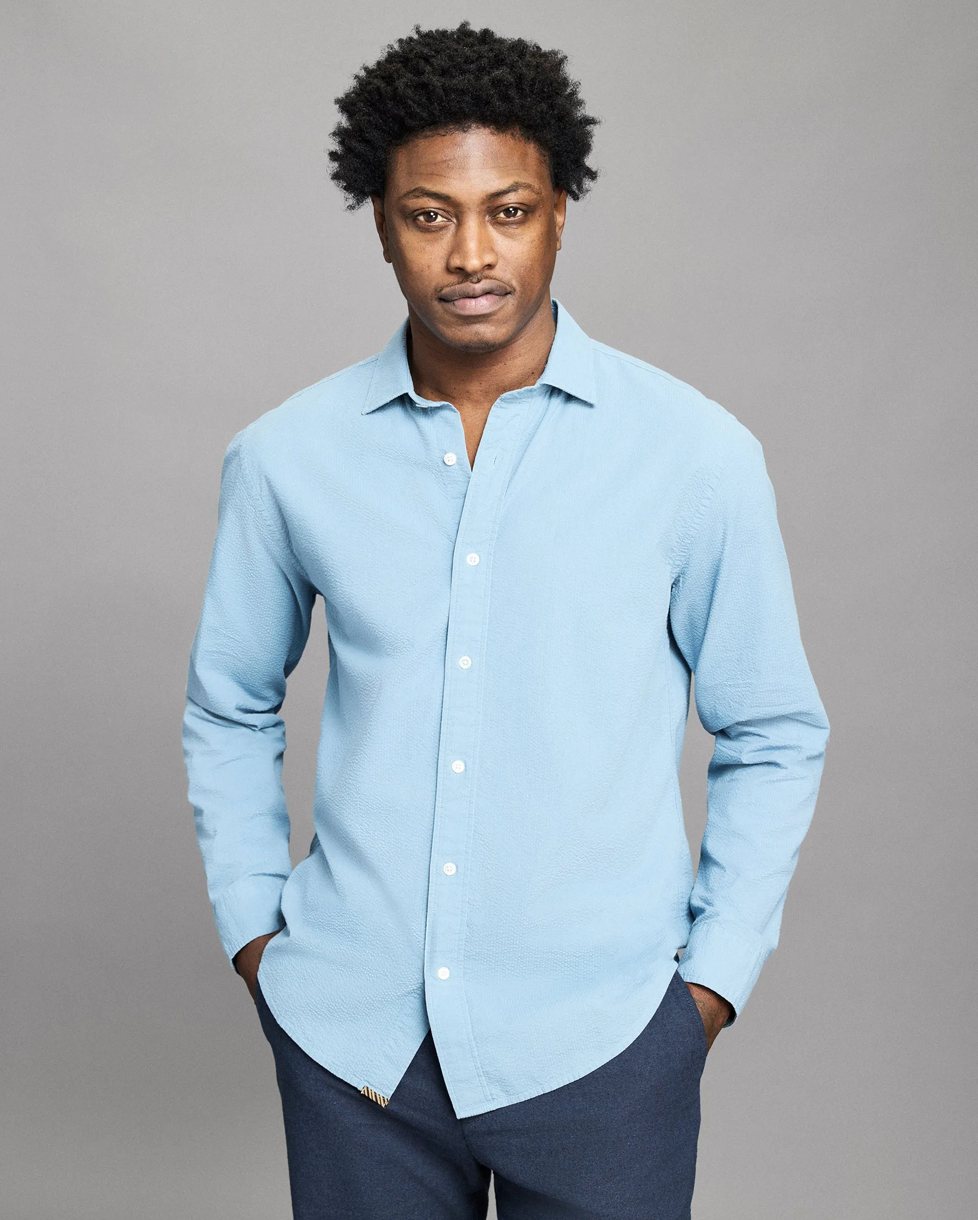 Seersucker Cedar Shirt sold by Billy Reid product image thumbnail 3