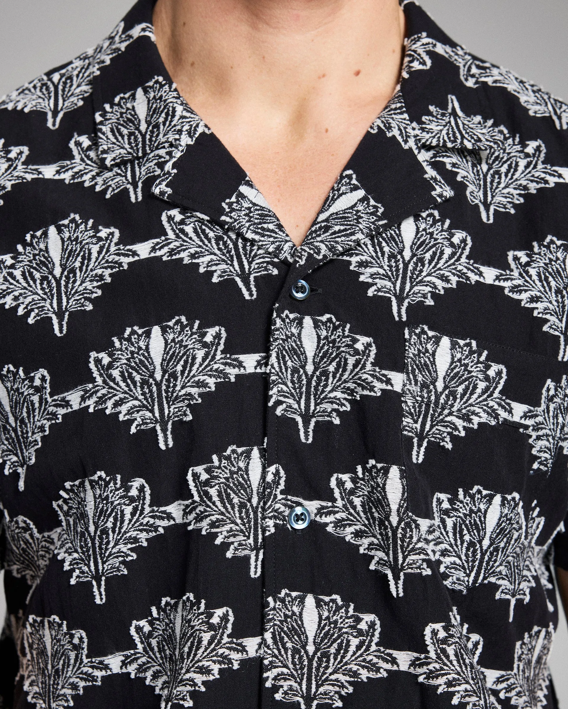Short Sleeve Botanical Jacquard Camp Shirt sold by Billy Reid product image thumbnail 4
