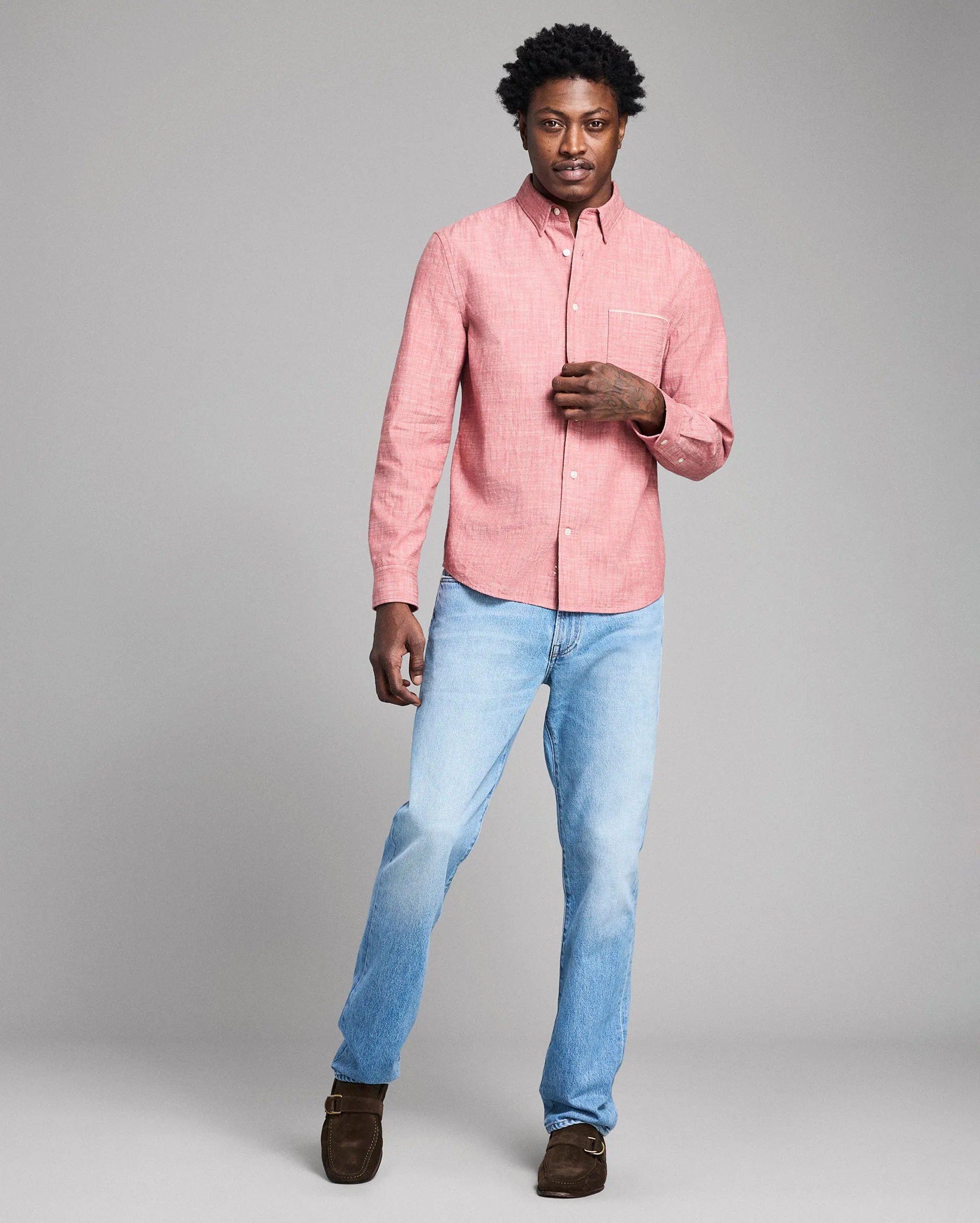 Slub Cotton MSL 1-Pocket Shirt sold by Billy Reid product image thumbnail 3