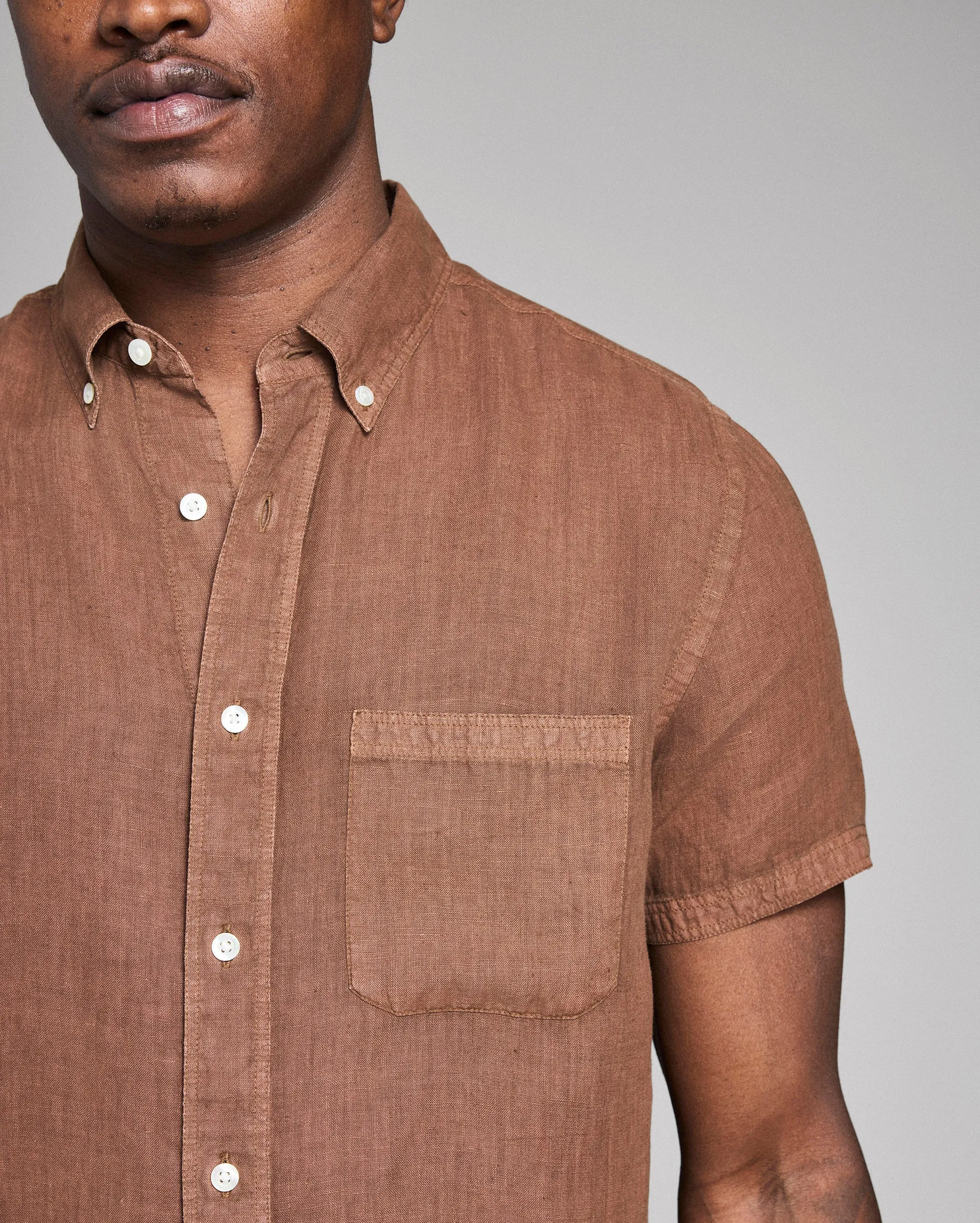 Short Sleeve Linen Tuscumbia Shirt Button Down sold by Billy Reid product image thumbnail 3