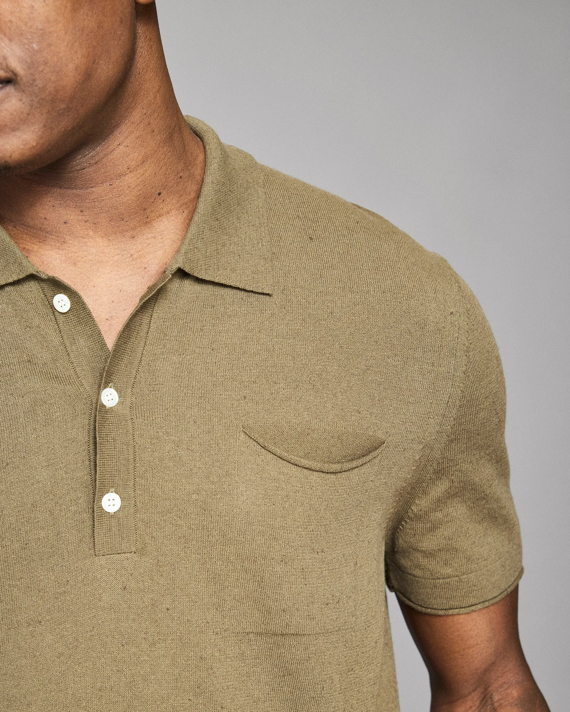 Cotton Linen Sweater Polo sold by Billy Reid product image thumbnail 3