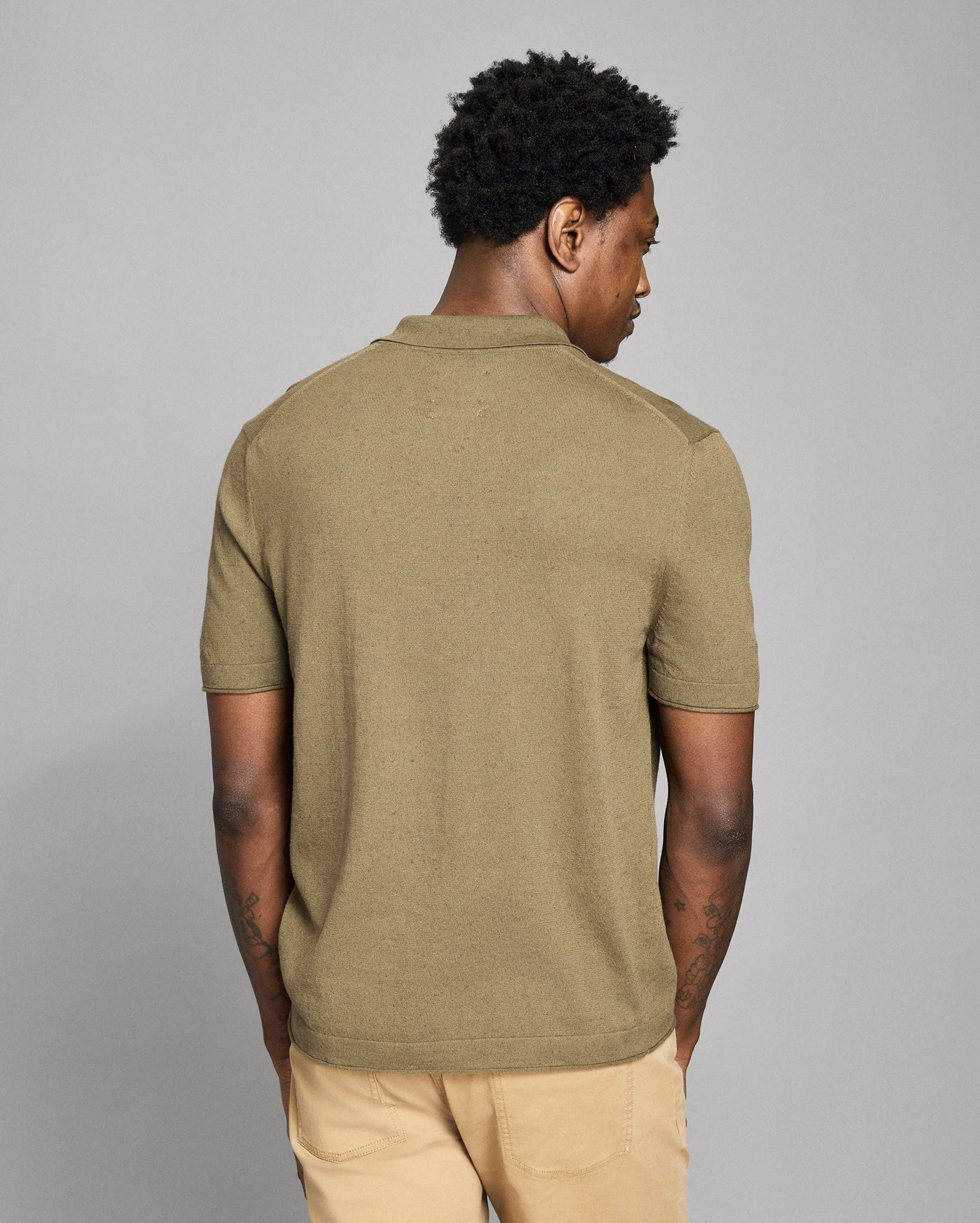 Cotton Linen Sweater Polo sold by Billy Reid product image thumbnail 4