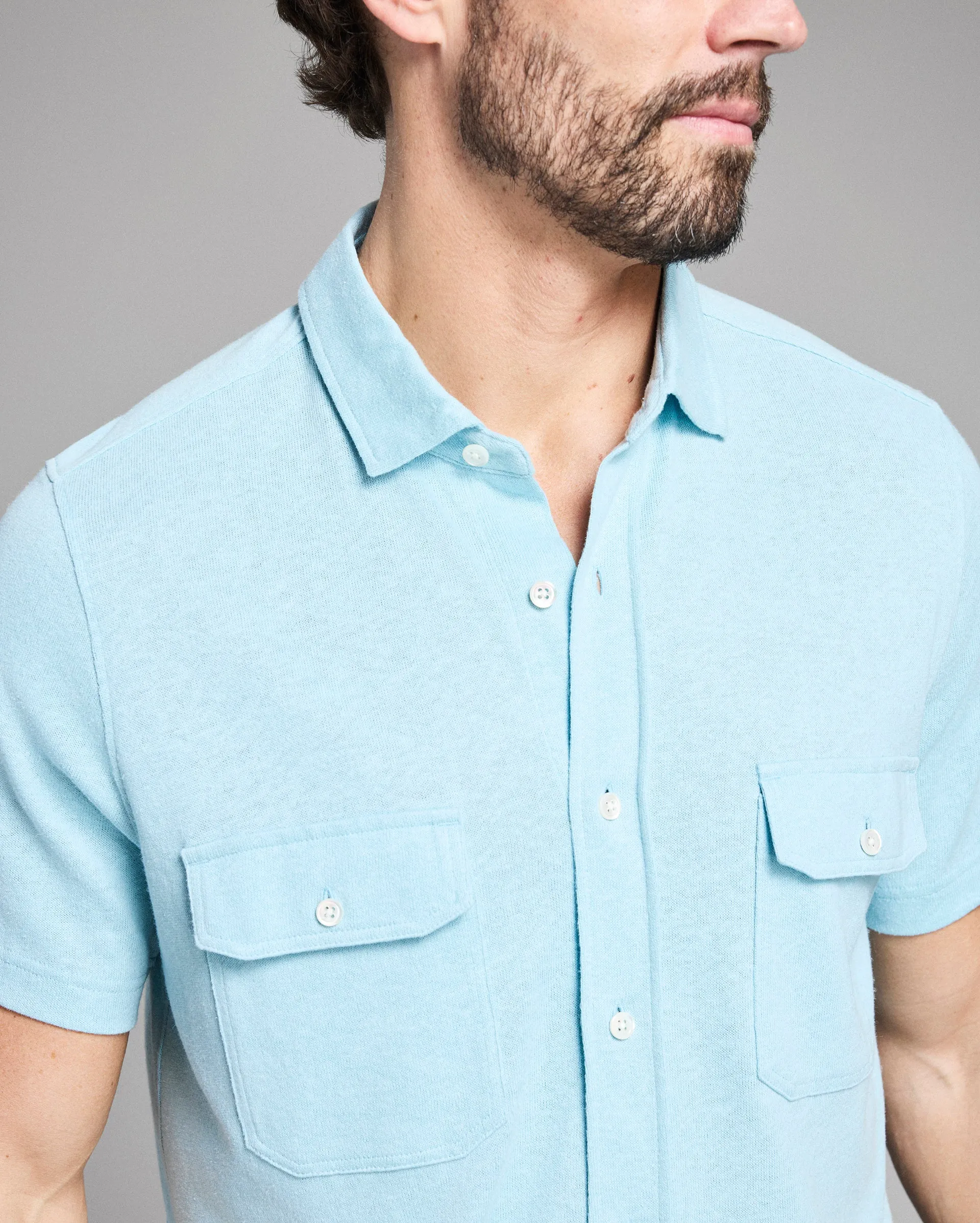 Short Sleeve Hemp Cotton Knit Shirt sold by Billy Reid product image thumbnail 4
