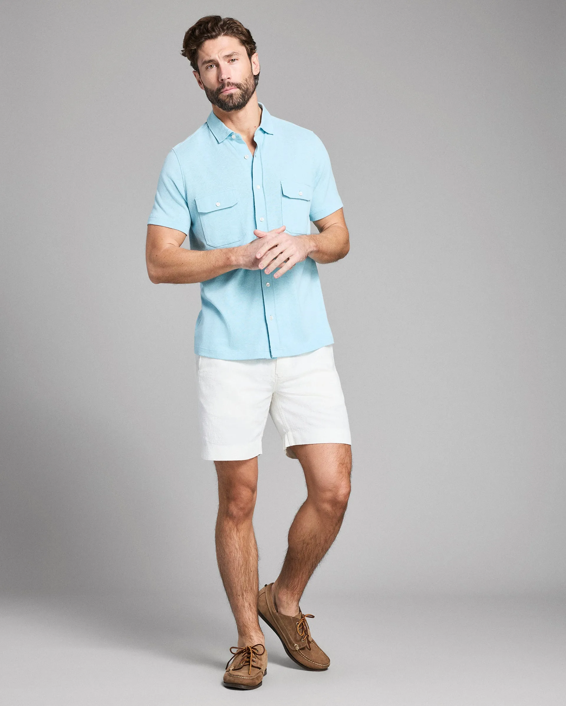 Short Sleeve Hemp Cotton Knit Shirt sold by Billy Reid product image thumbnail 2