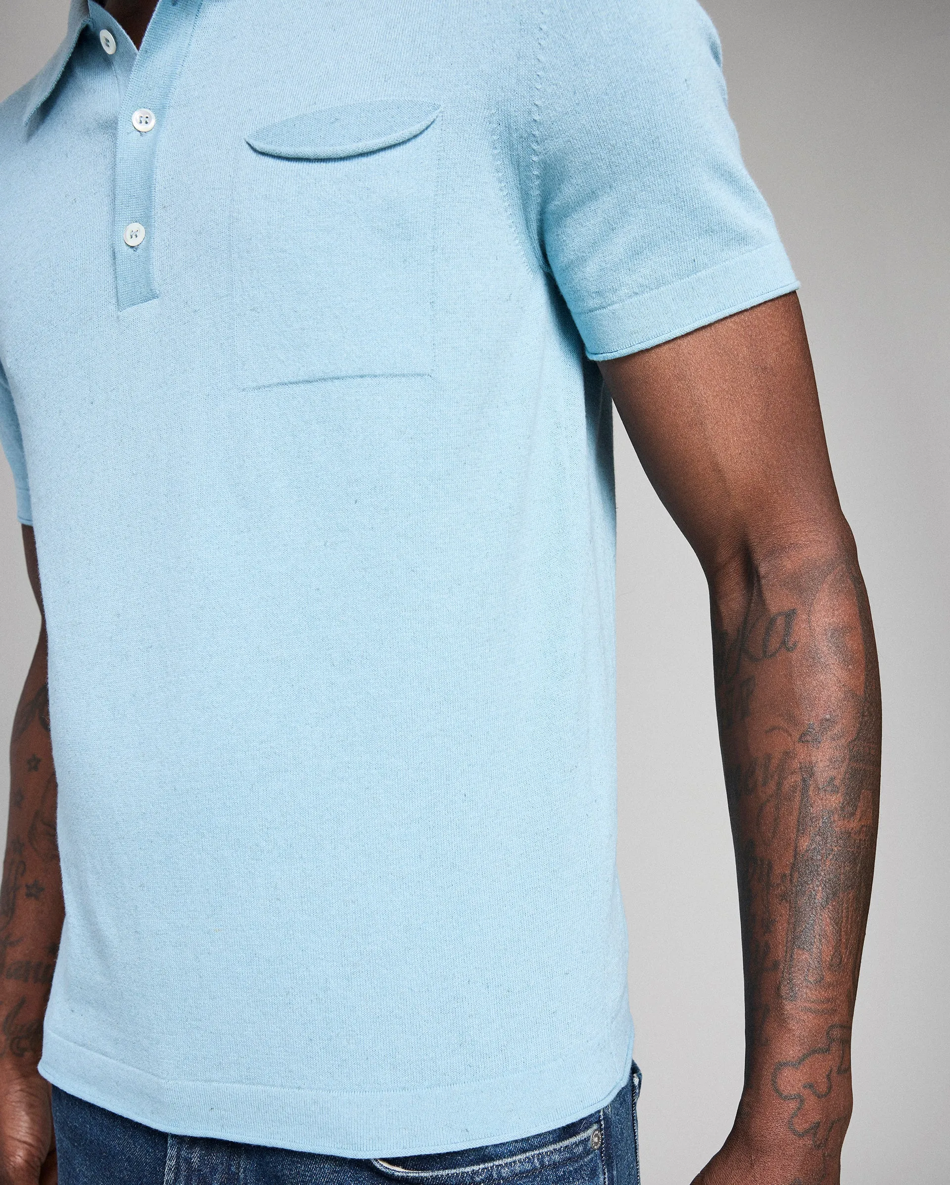 Cotton Linen Sweater Polo sold by Billy Reid product image thumbnail 5