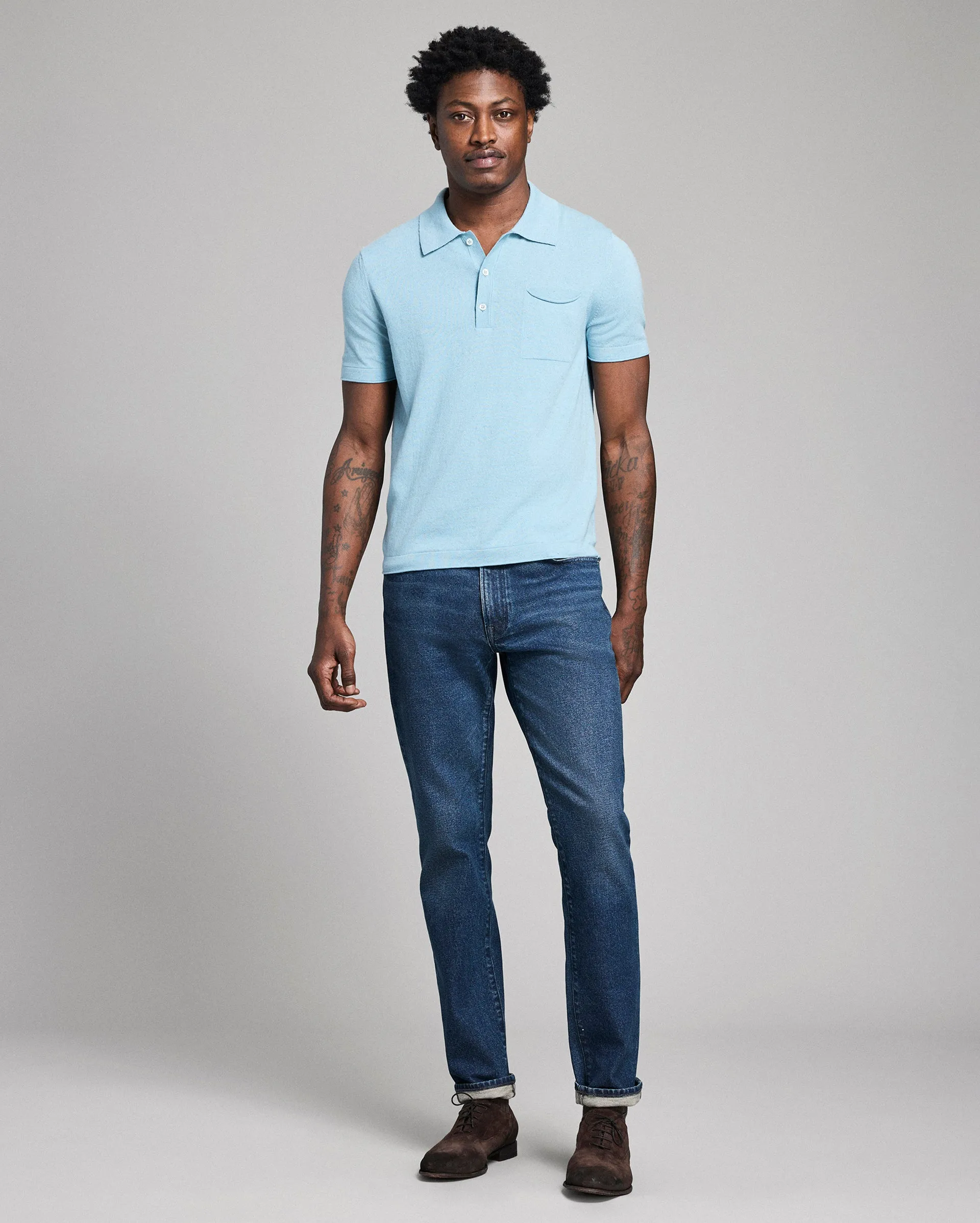 Cotton Linen Sweater Polo sold by Billy Reid product image thumbnail 2