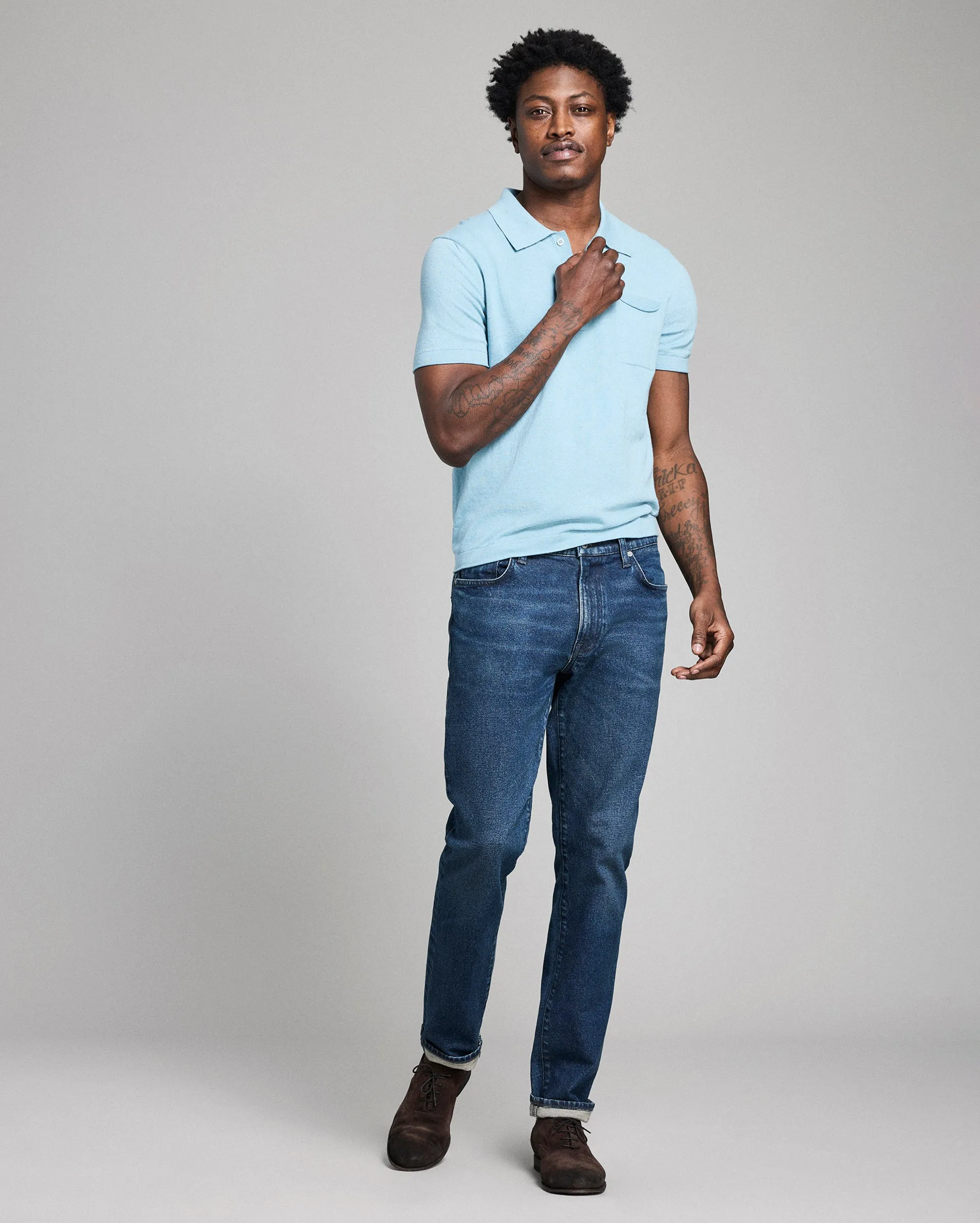 Cotton Linen Sweater Polo sold by Billy Reid product image thumbnail 3