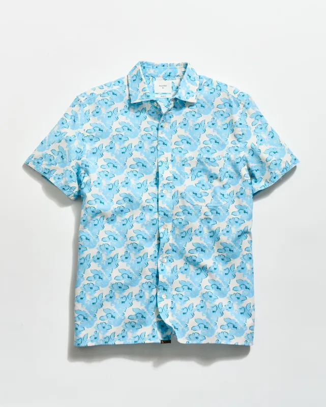 Short Sleeve Textured Painted Floral Treme Shirt made by Billy Reid