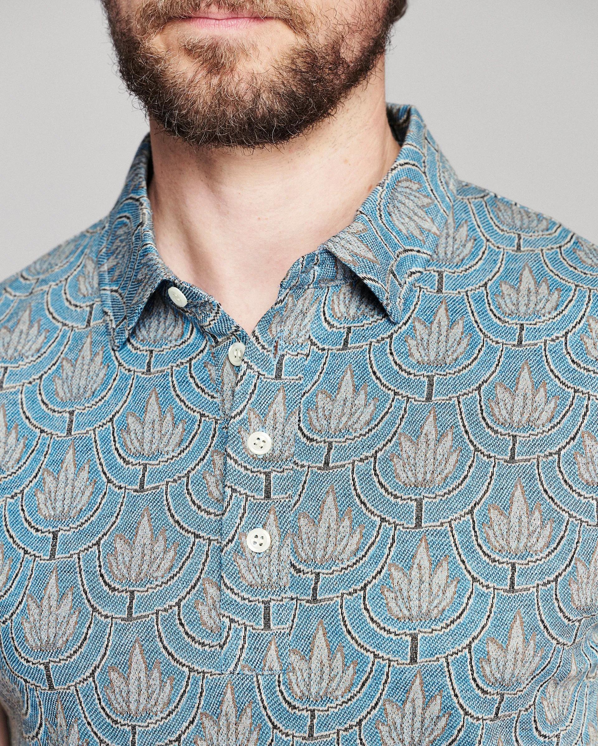 Numajiri Andrews Floral Polo sold by Billy Reid product image thumbnail 4