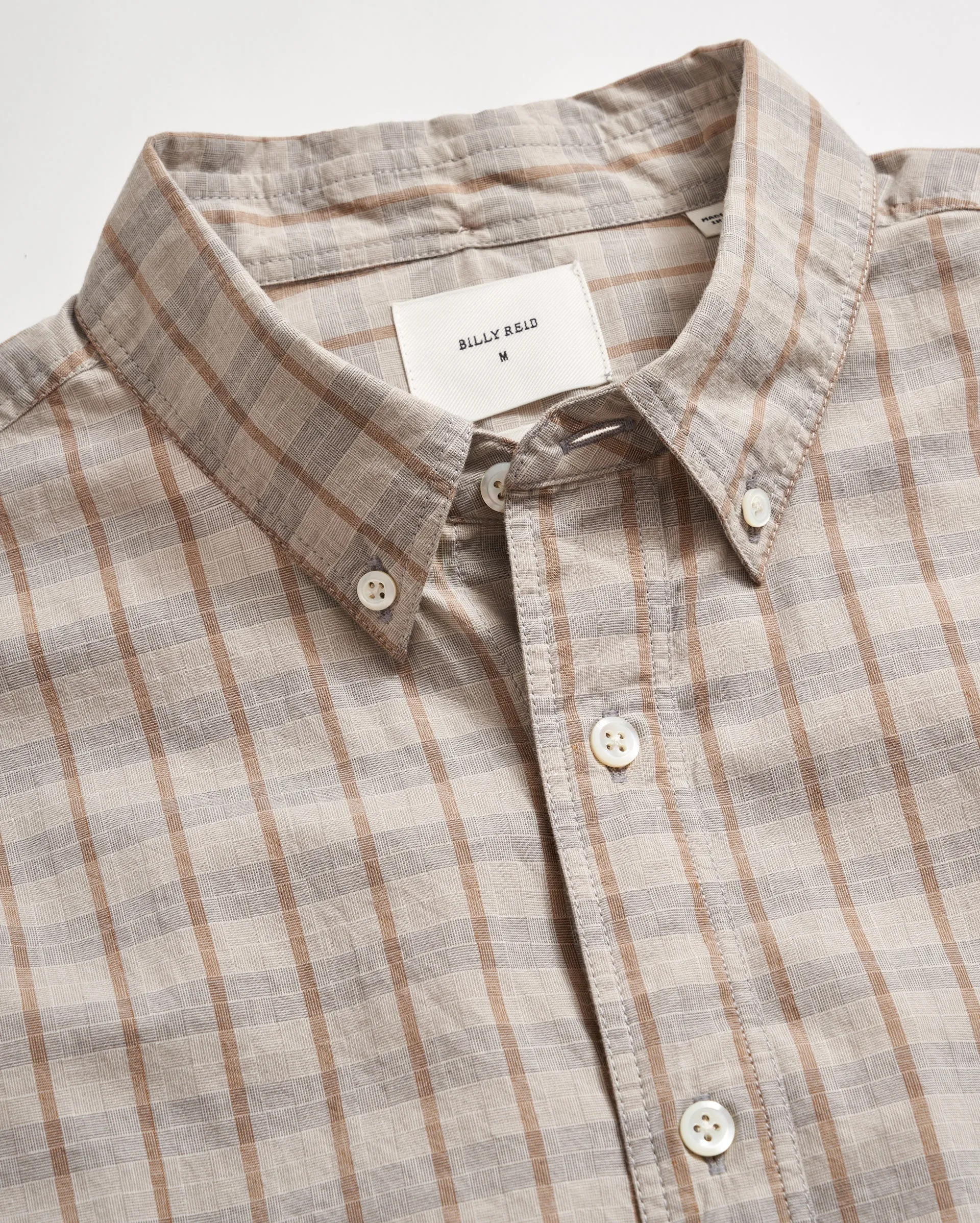 Stripe Basket Weave Plaid Tuscumbia Shirt Button Down sold by Billy Reid product image thumbnail 3