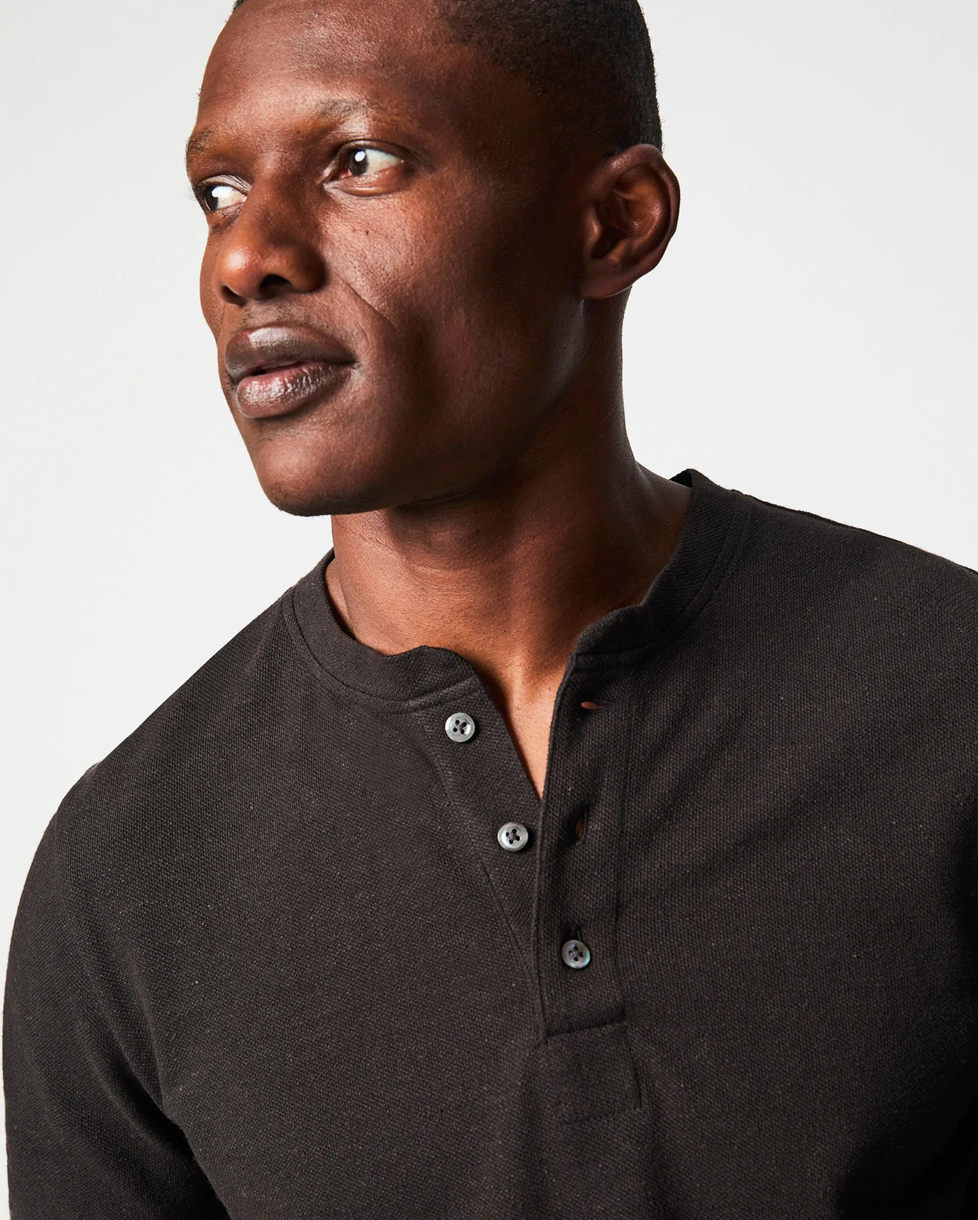 Short Sleeve Hemp Cotton Henley sold by Billy Reid product image thumbnail 5