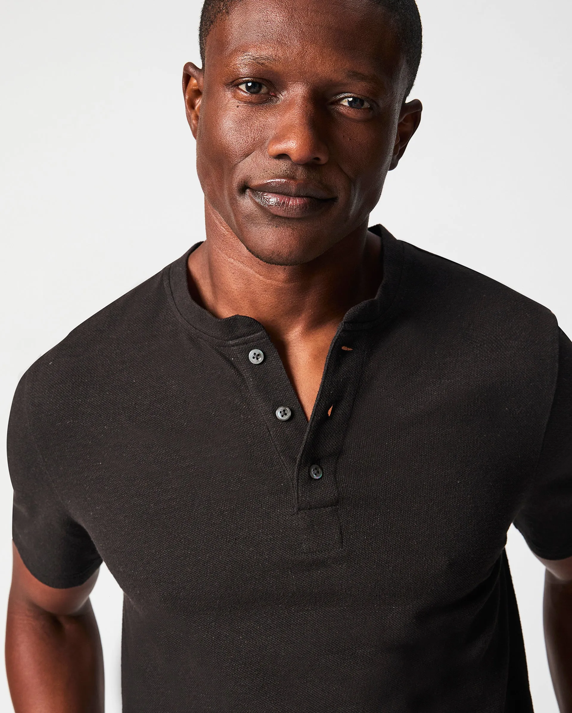 Short Sleeve Hemp Cotton Henley sold by Billy Reid product image thumbnail 2
