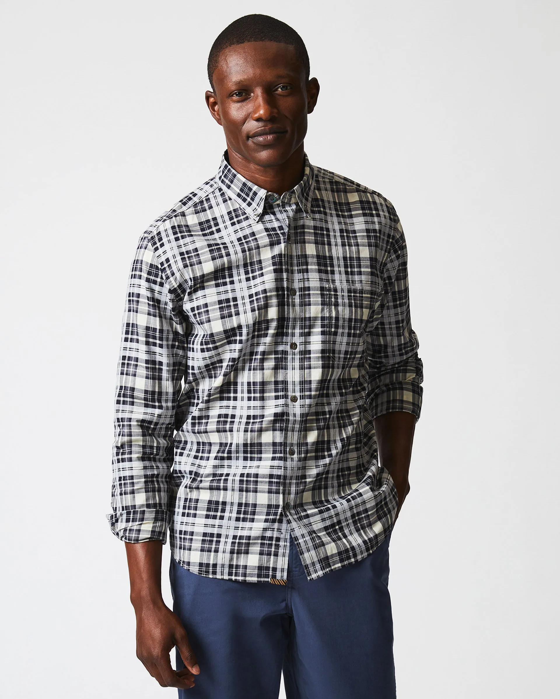 Melange Textural Plaid Tuscumbia Shirt Bd sold by Billy Reid product image thumbnail 2