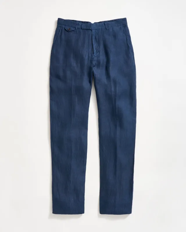 Garment Dyed Linen Flat Front Trouser sold by Billy Reid