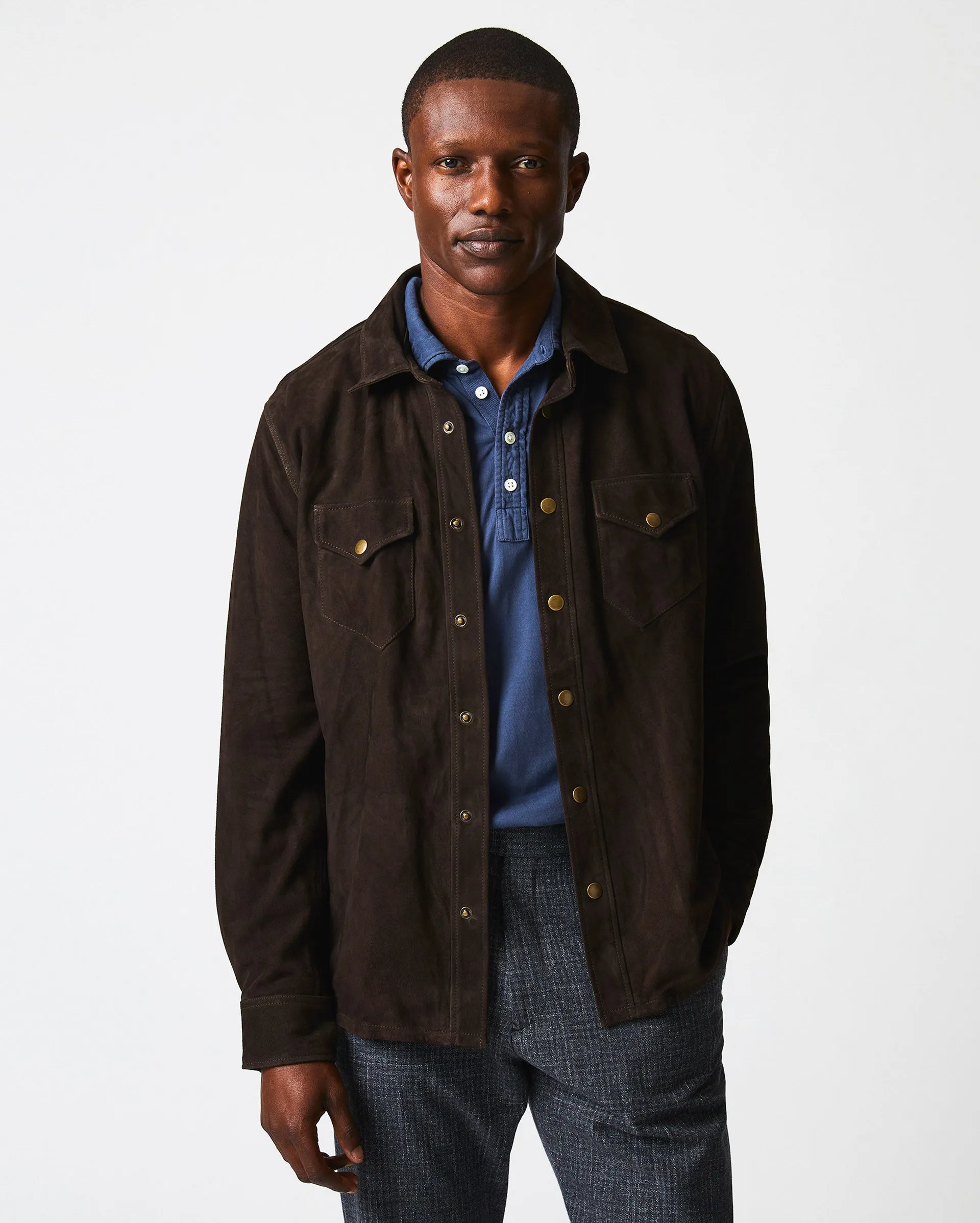 Savoy Suede Workshirt sold by Billy Reid product image thumbnail 2
