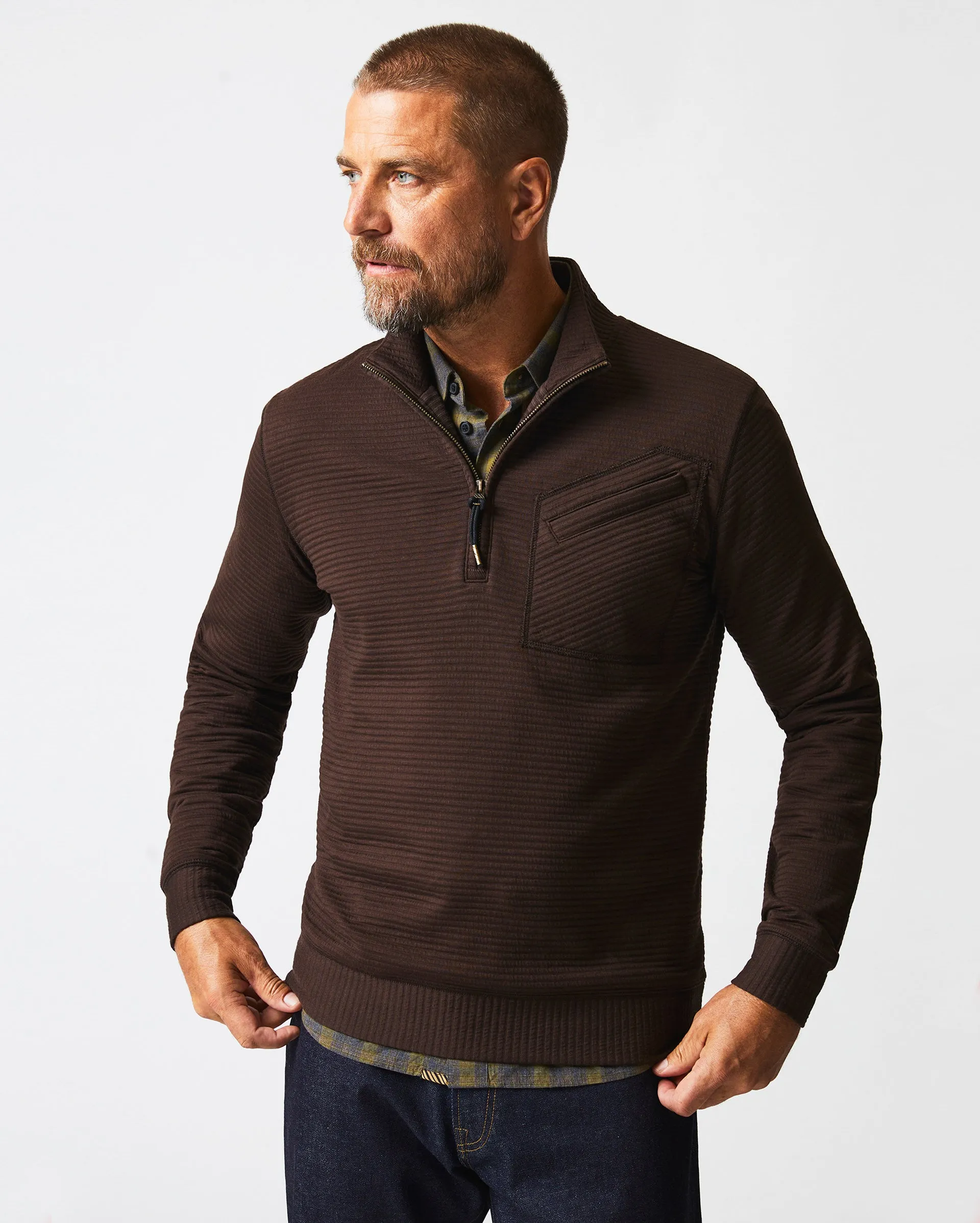 Quilted Half Zip sold by Billy Reid product image thumbnail 2