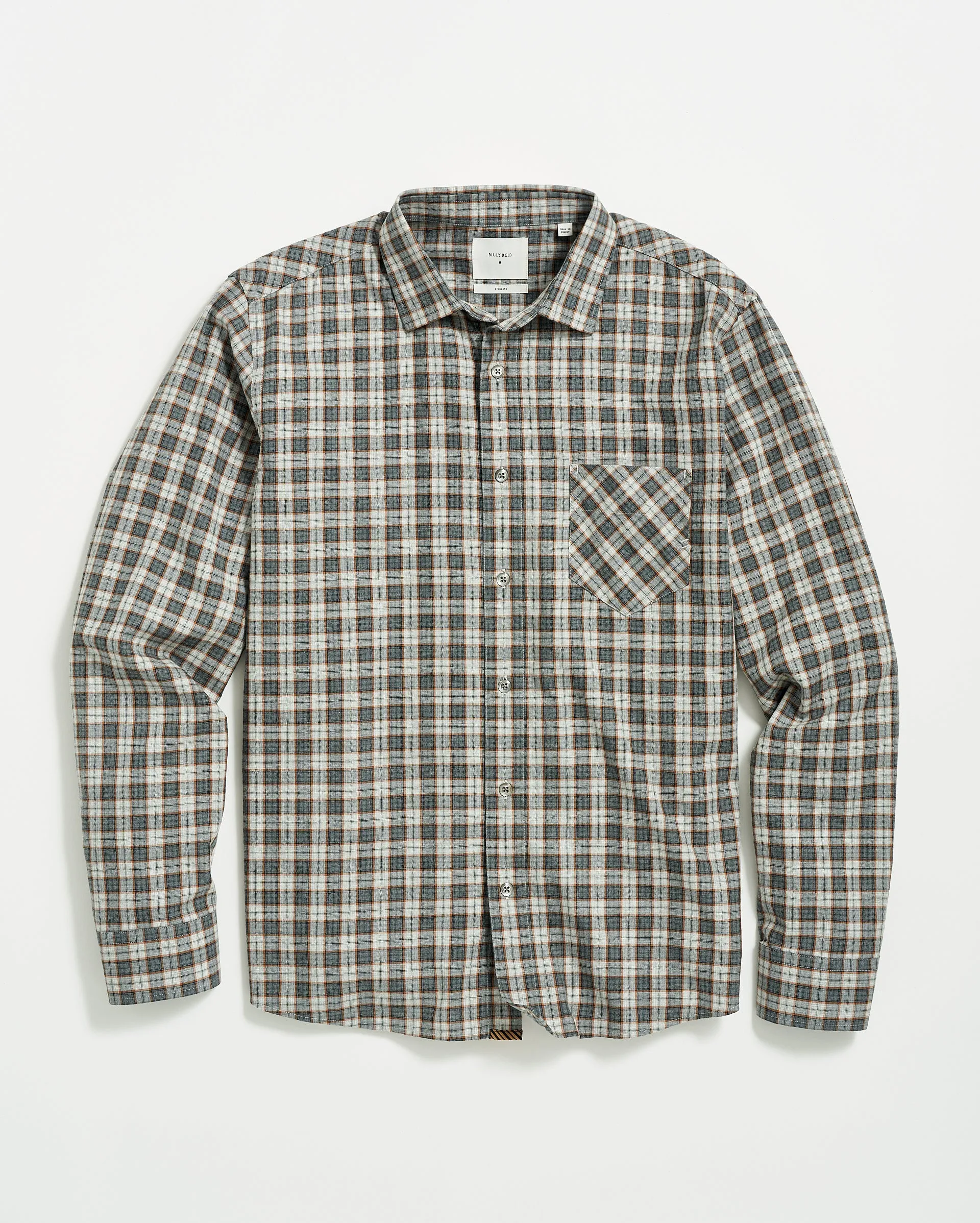 Herringbone Plaid John T Shirt sold by Billy Reid