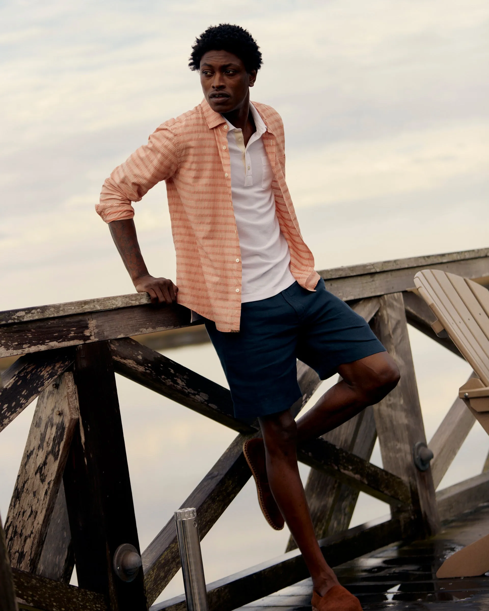 Textural Stripe John T Shirt sold by Billy Reid product image thumbnail 3