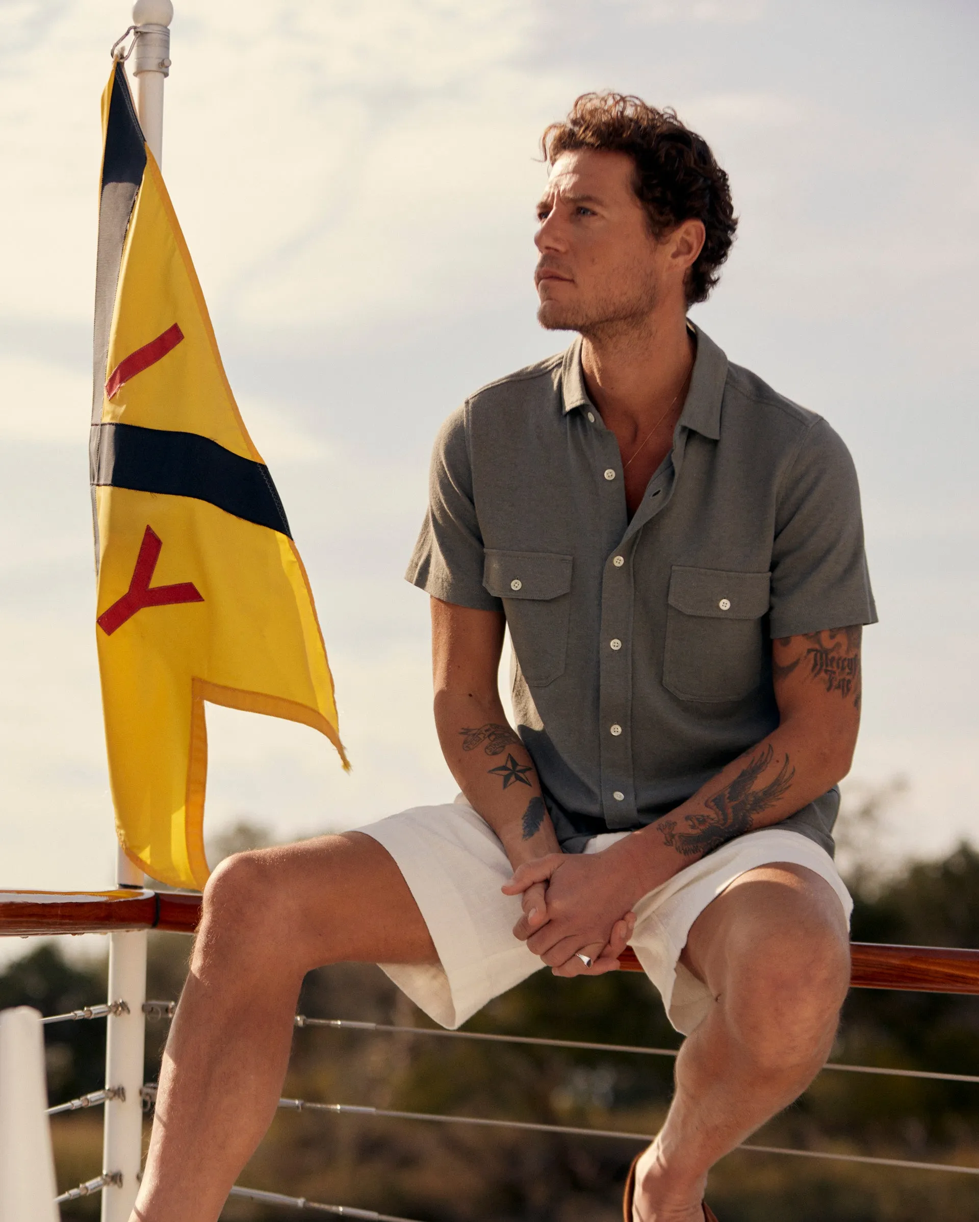 Short Sleeve Hemp Cotton Knit Shirt sold by Billy Reid product image thumbnail 2