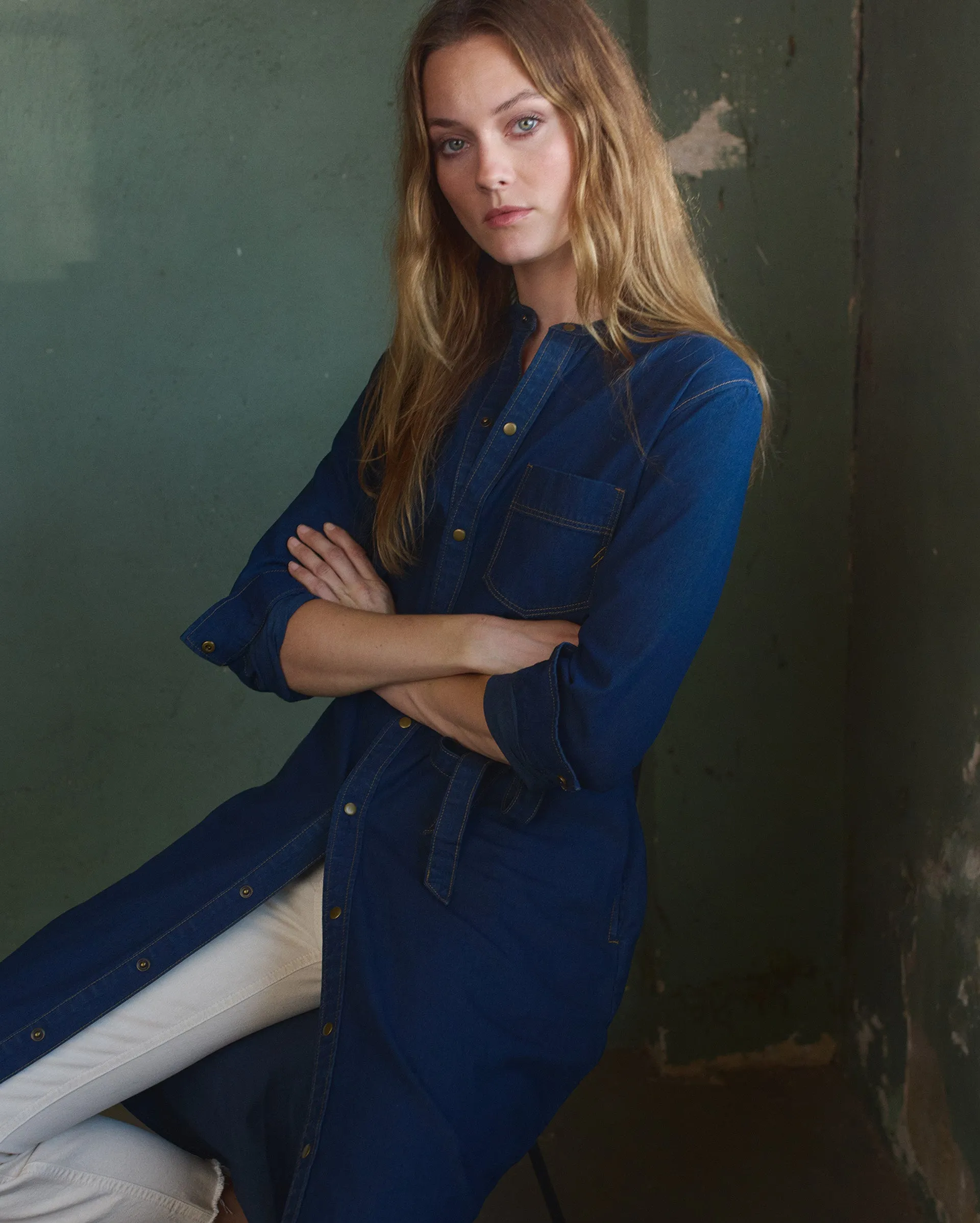 Shoals Denim Shirttail Dress sold by Billy Reid product image thumbnail 3