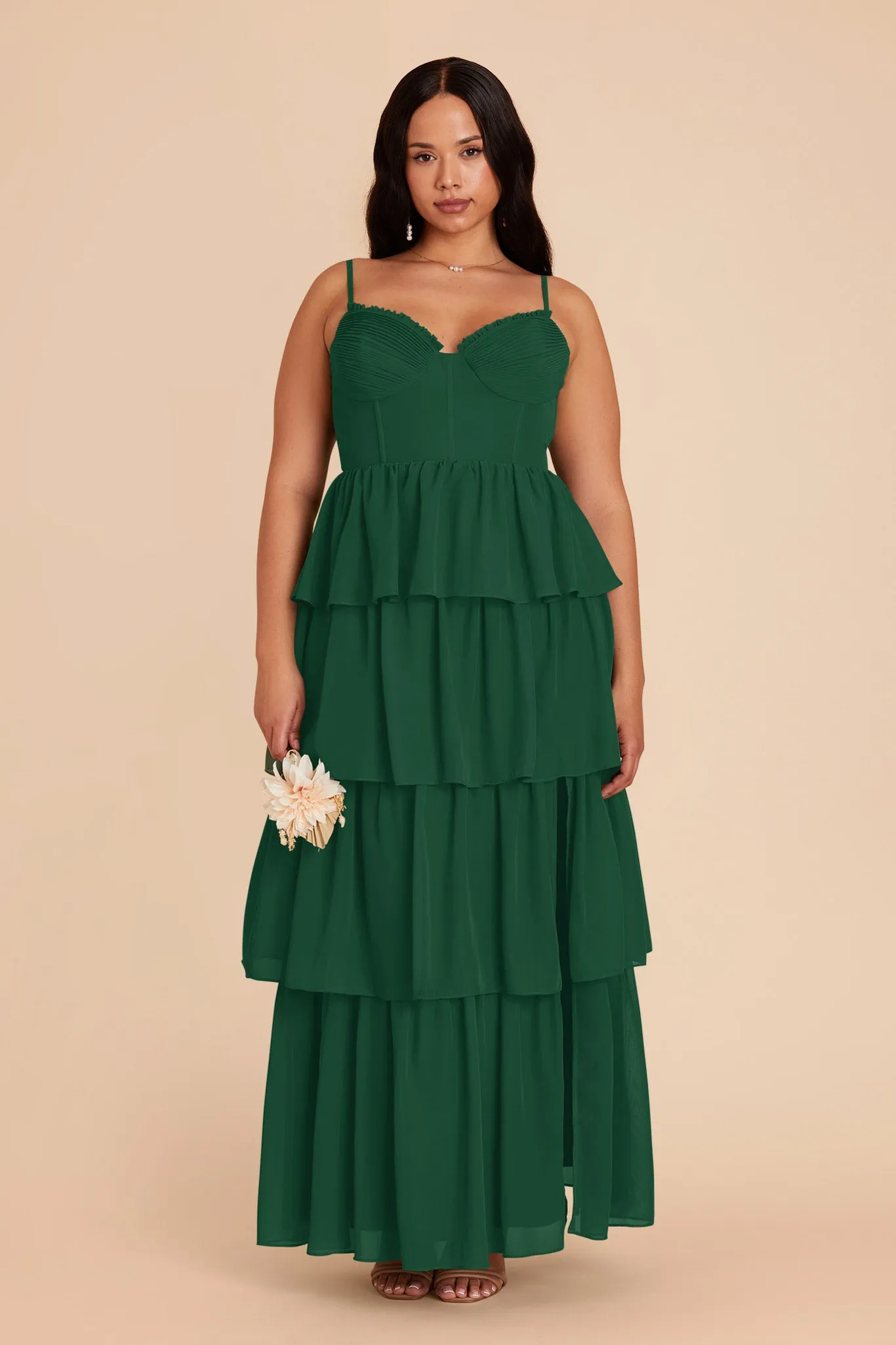 Lola Chiffon Dress - Forest Green sold by Birdy Grey product image thumbnail 2