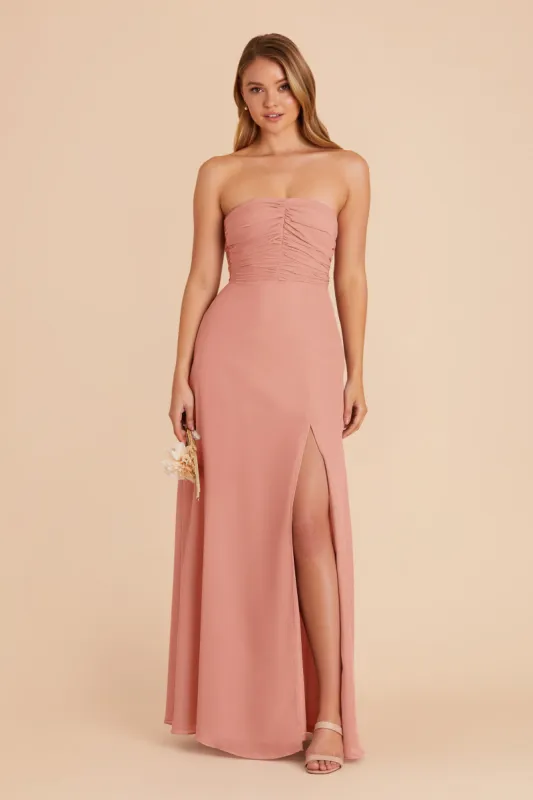 Cara Chiffon Dress - Dusty Rose sold by Birdy Grey