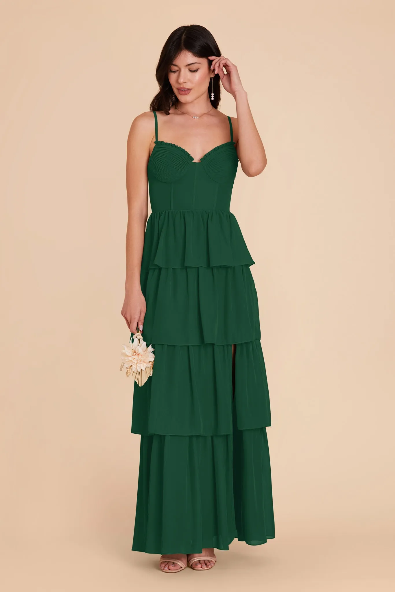 Lola Chiffon Dress - Forest Green sold by Birdy Grey product image thumbnail 4