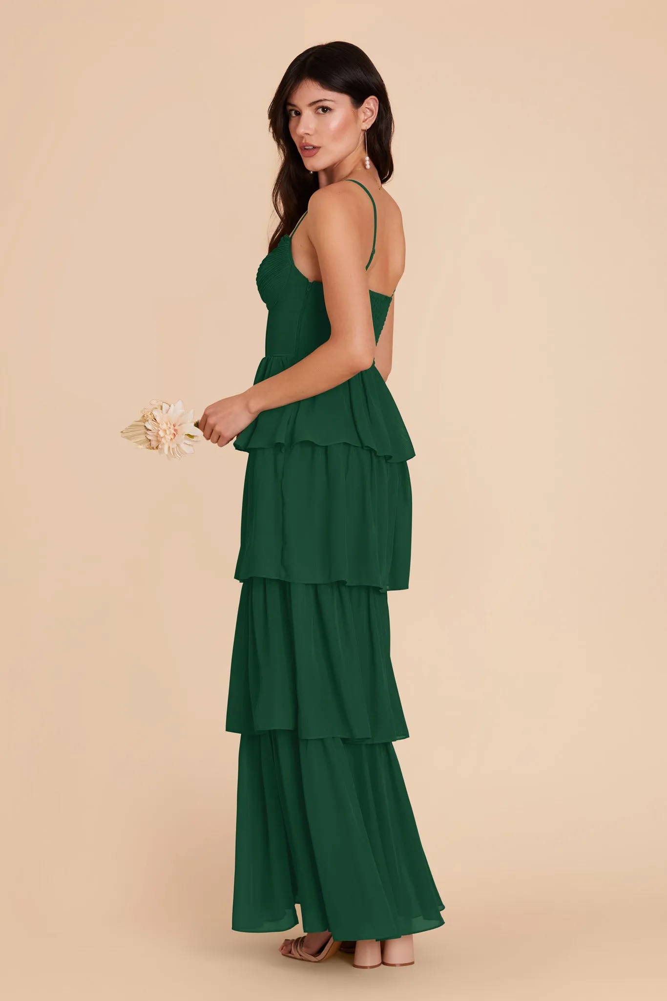 Lola Chiffon Dress - Forest Green sold by Birdy Grey product image thumbnail 5