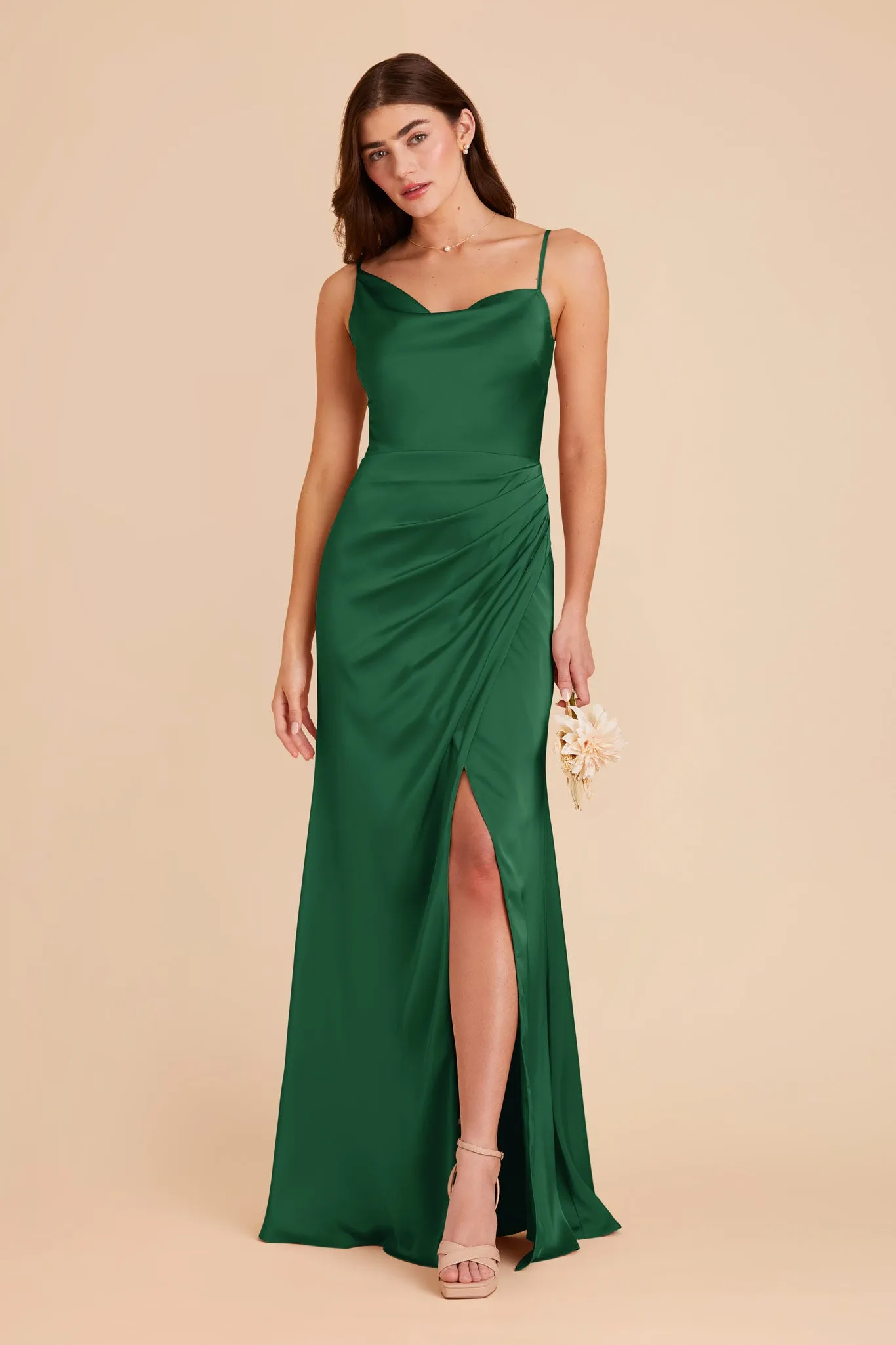 Jennifer Matte Satin Dress - Forest Green sold by Birdy Grey product image thumbnail 3