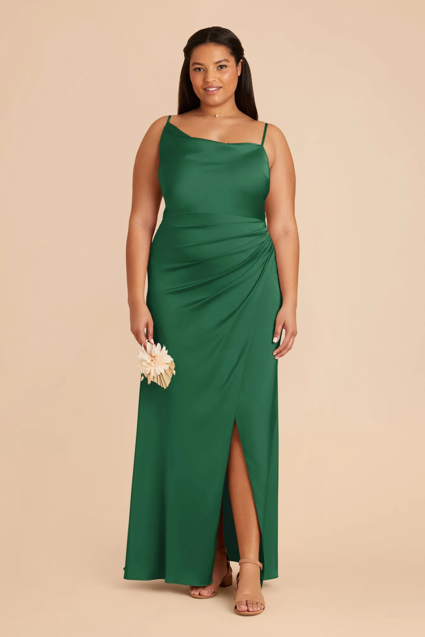 Jennifer Matte Satin Dress - Forest Green sold by Birdy Grey product image thumbnail 2