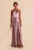 Monica Shiny Satin Dress - Dark Mauve sold by Birdy Grey