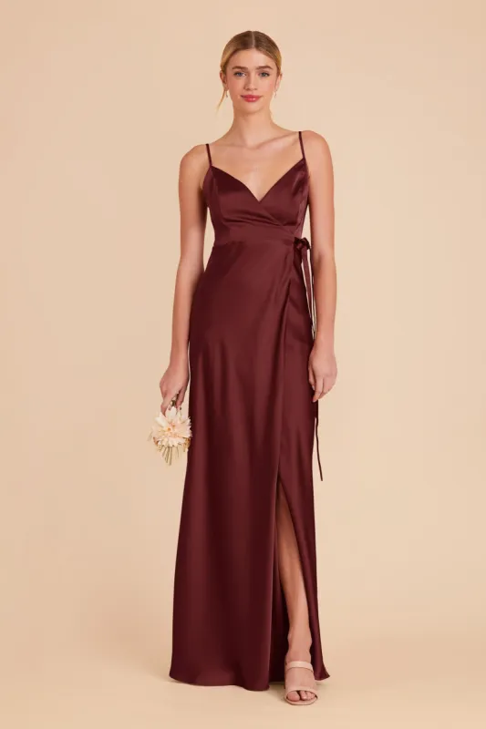 Cindy Matte Satin Dress - Cabernet sold by Birdy Grey