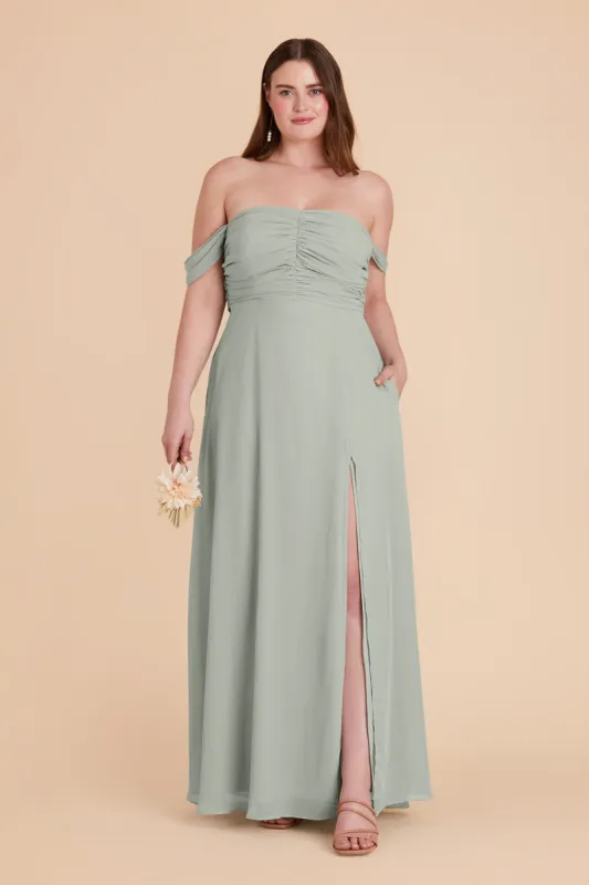 Cara Chiffon Dress - Sage sold by Birdy Grey