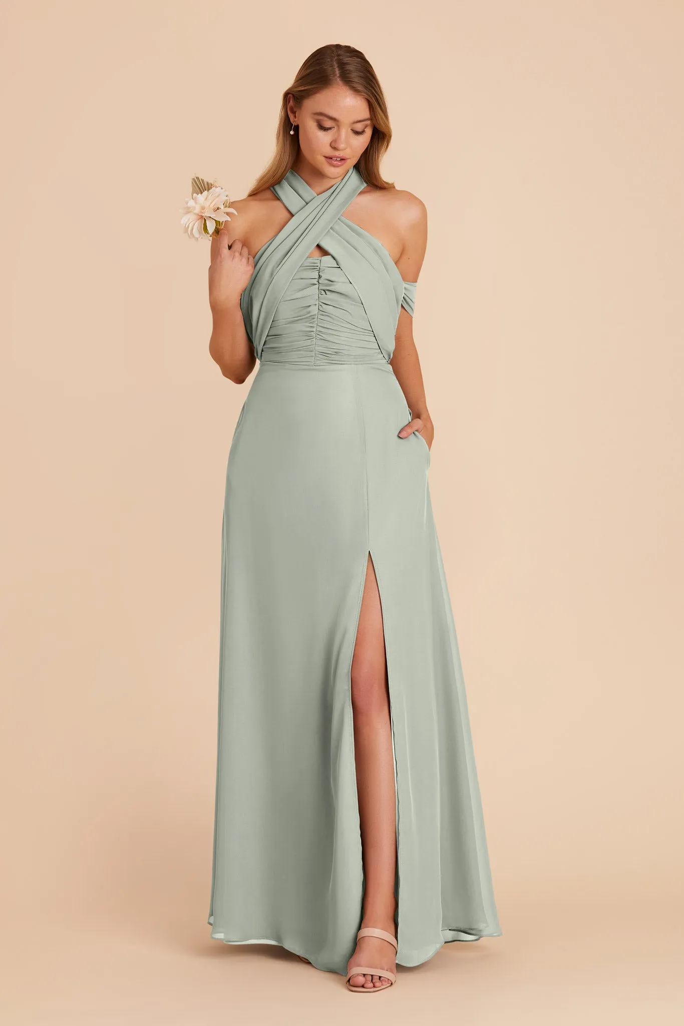 Cara Chiffon Dress - Sage sold by Birdy Grey product image thumbnail 2