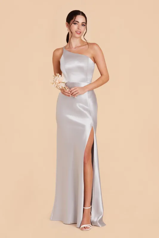 Kensie Shiny Satin Dress - Platinum sold by Birdy Grey
