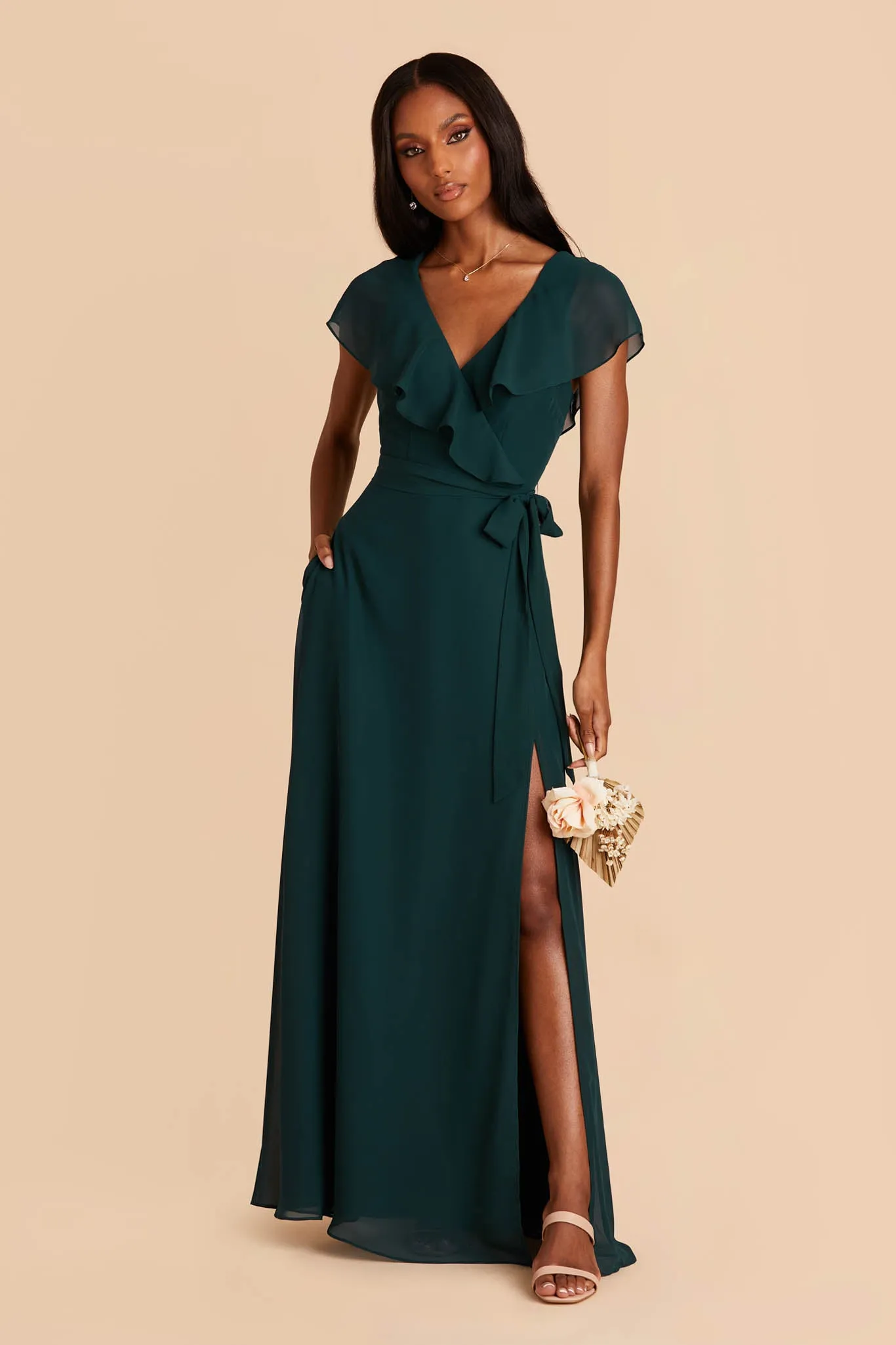 Jackson Chiffon Dress - Emerald sold by Birdy Grey product image thumbnail 3