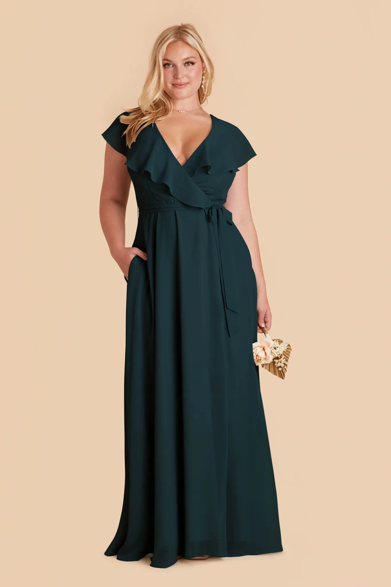 Jackson Chiffon Dress - Emerald sold by Birdy Grey