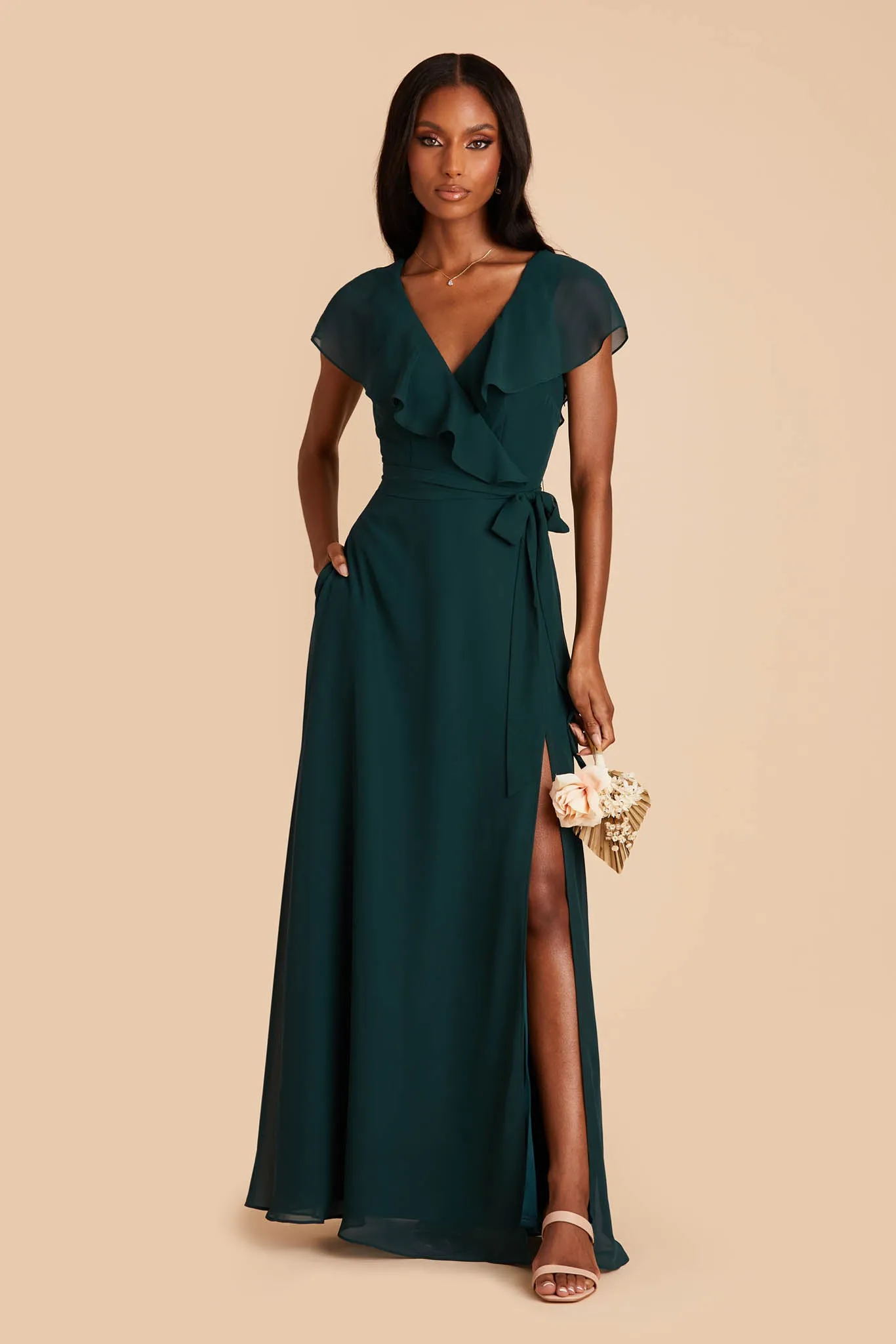 Jackson Chiffon Dress - Emerald sold by Birdy Grey product image thumbnail 4