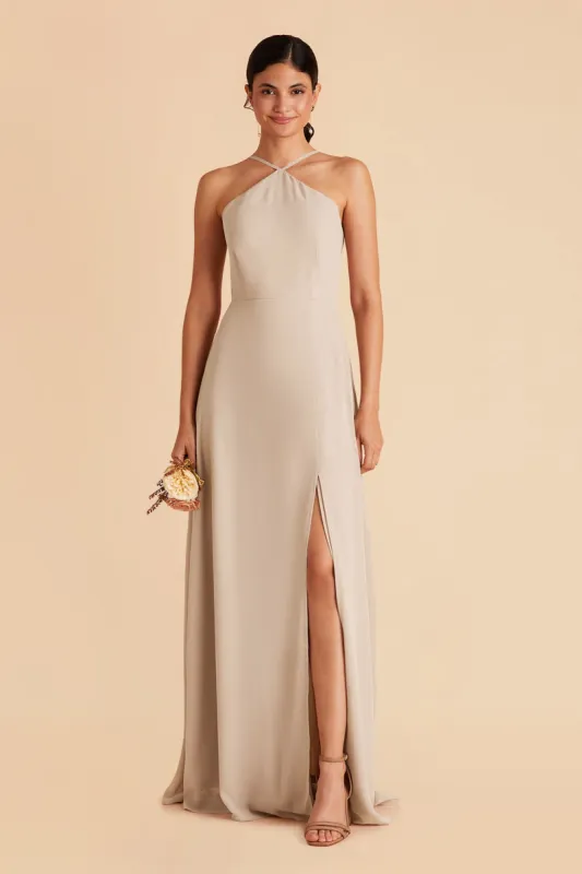 Juliet Chiffon Dress - Neutral Champagne sold by Birdy Grey